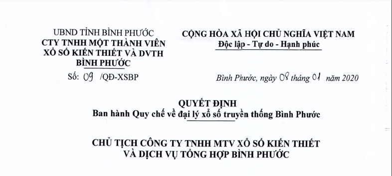 Quy chế đại lý vé xổ số truyền thống