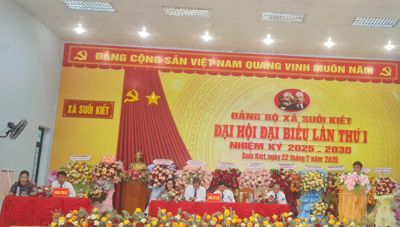 Khai mạc Đại hội đại biểu Đảng bộ xã Suối Kiết lần thứ I, nhiệm kỳ 2025 - 2030 