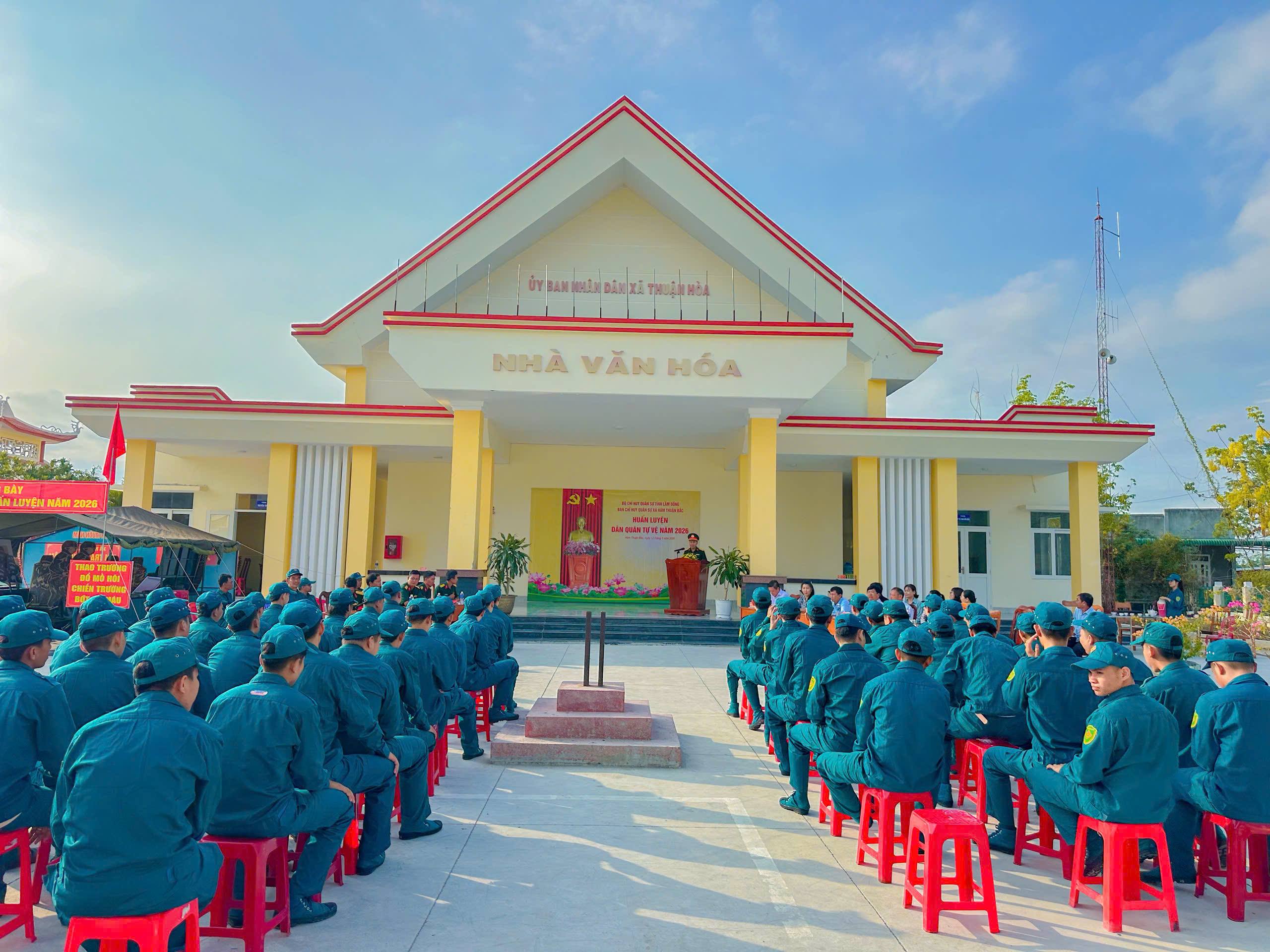 XÃ HÀM THUẬN BẮC TỔ CHỨC KHAI MẠC HUẤN LUYỆN DÂN QUÂN CƠ ĐỘNG NĂM 2026