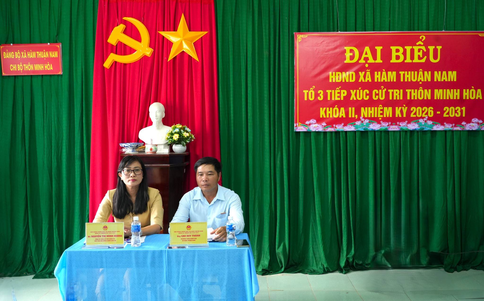 Tổ đại biểu HĐND xã Hàm Thuận Nam (đơn vị bầu cử số 3) tiếp xúc cử tri trước kỳ họp thường lệ giữa năm 2026 tại thôn Minh Hòa