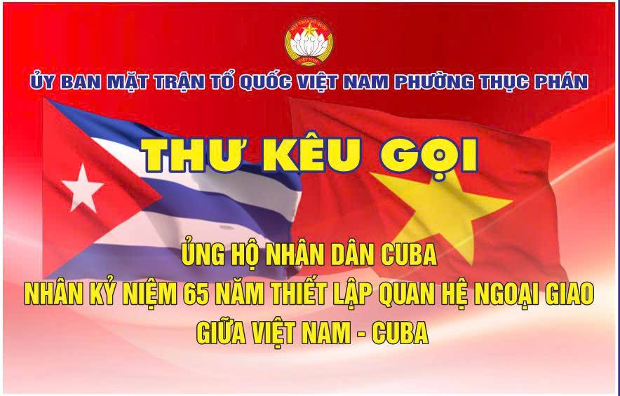 THƯ KÊU GỌI ỦNG HỘ NHÂN DÂN CU BA