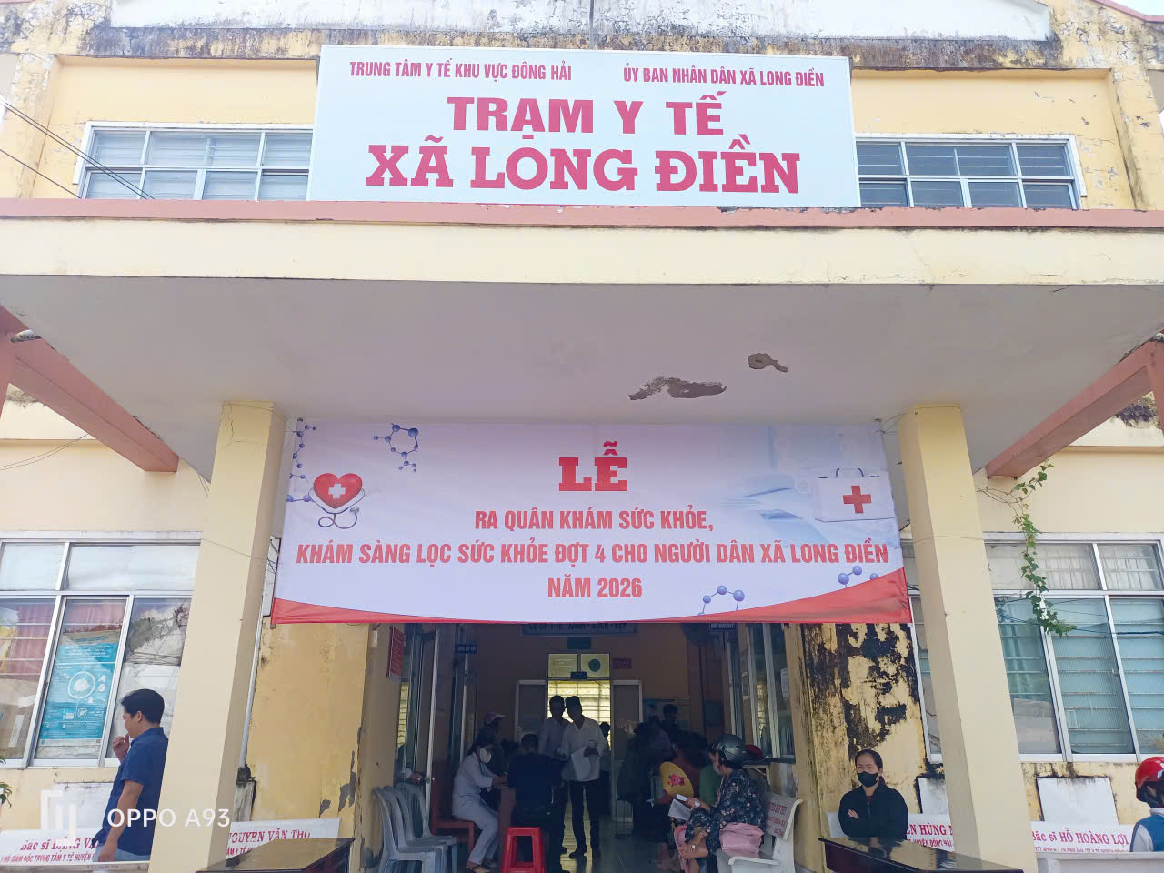 Trạm Y tế xã Long Điền phát động ra quân khám sức khỏe định kỳ, khám sàng lọc cho người dân đợt 4 năm 2026