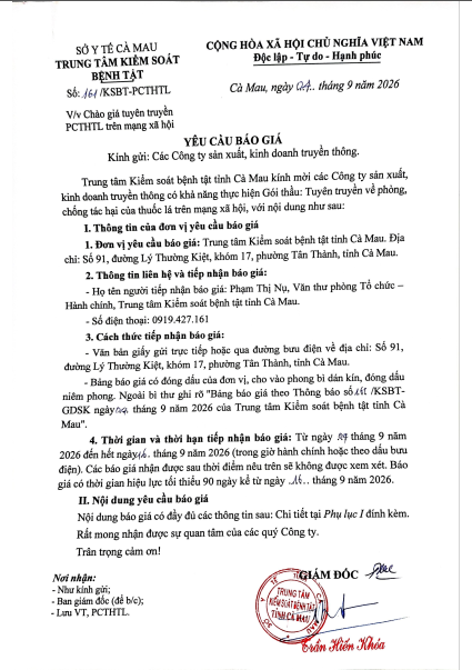 Yêu cầu báo giá