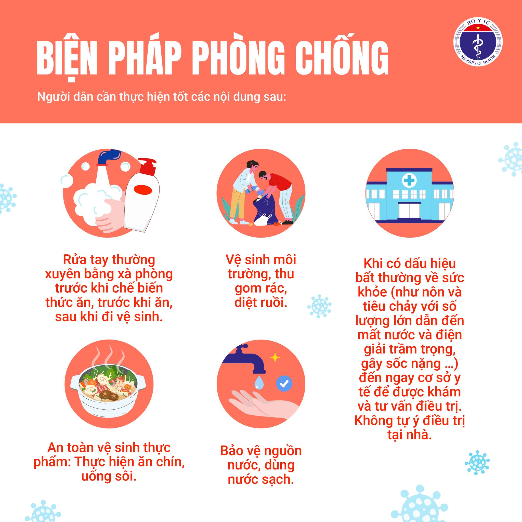 Giữ vệ sinh ăn uống – Chìa khóa ngăn ngừa bệnh tả lây lan