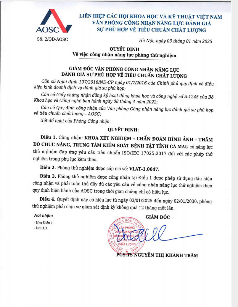 Công nhận năng lực phòng thử nghiệm