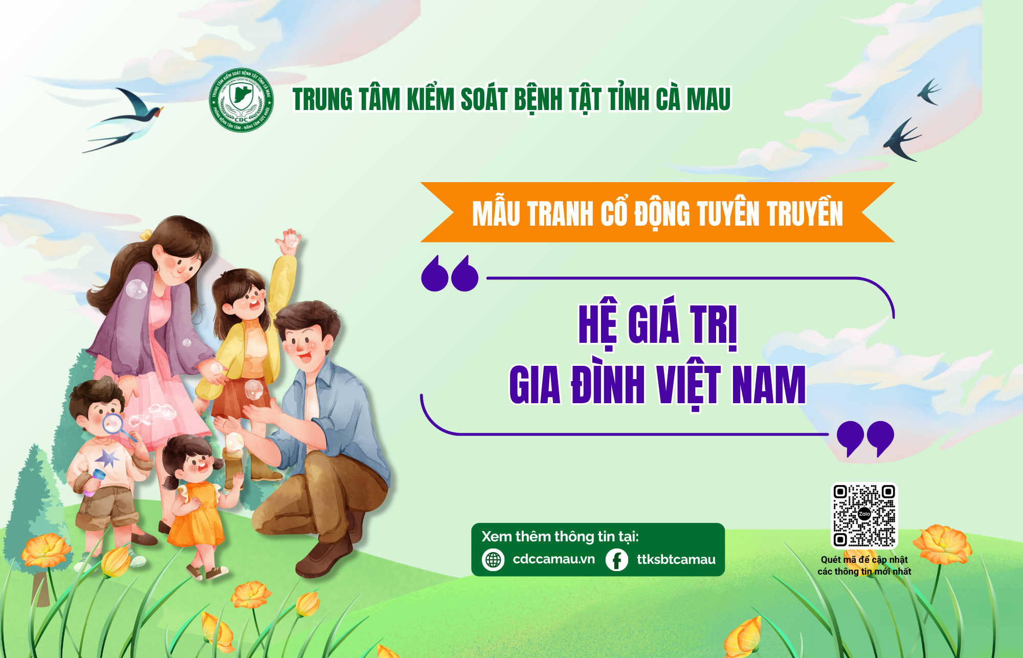 60 MẪU TRANH CỔ ĐỘNG TUYÊN TRUYỀN “HỆ GIÁ TRỊ GIA ĐÌNH VIỆT NAM”
