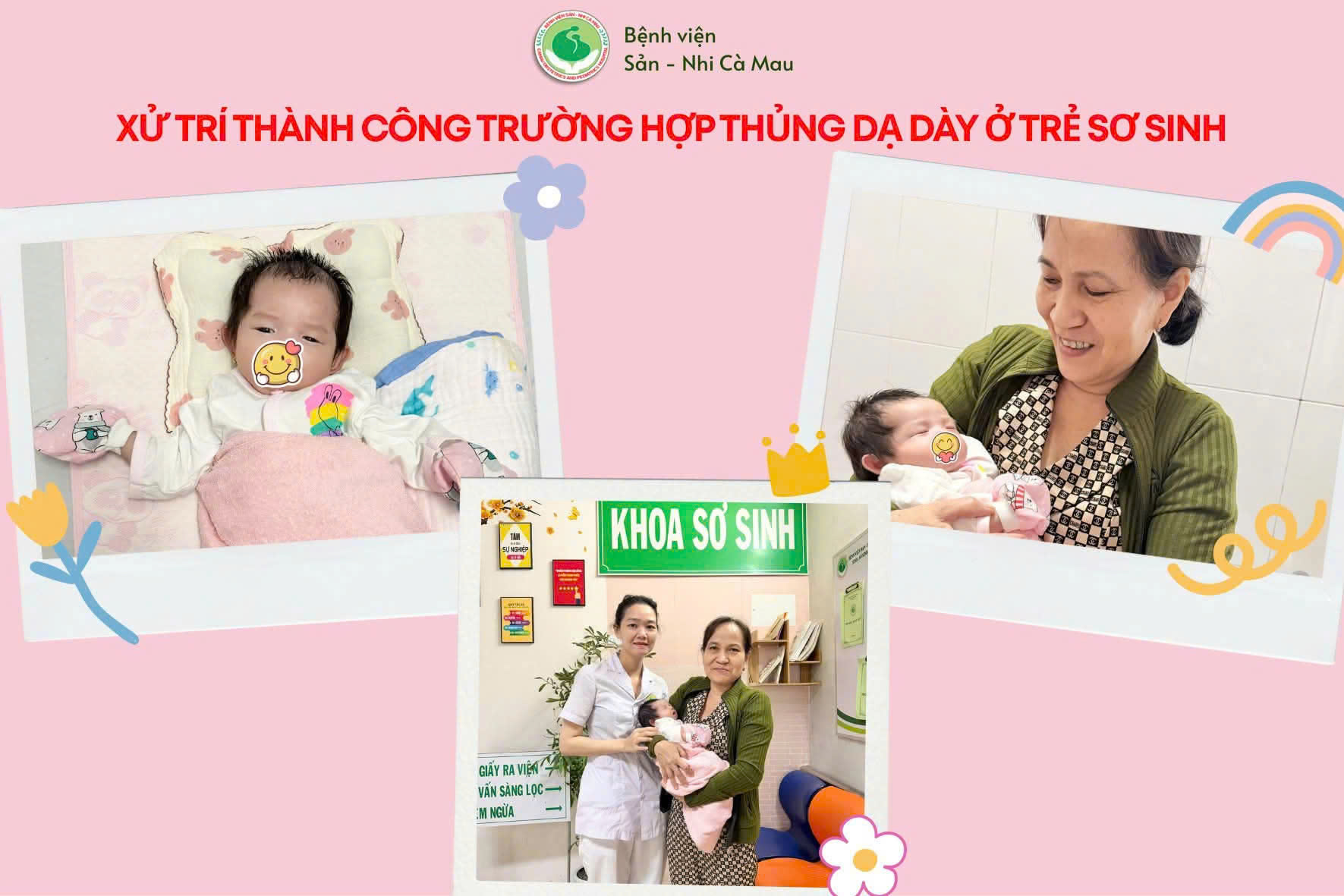 Bệnh viện Sản - Nhi Cà Mau: Xử trí thành công trường hợp thủng dạ dày ở trẻ sơ sinh