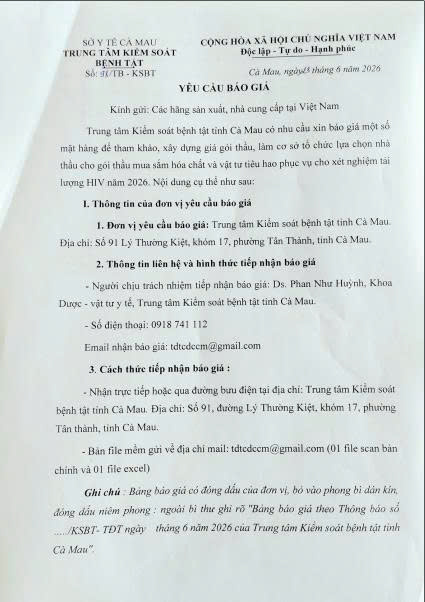 Yêu cầu báo giá