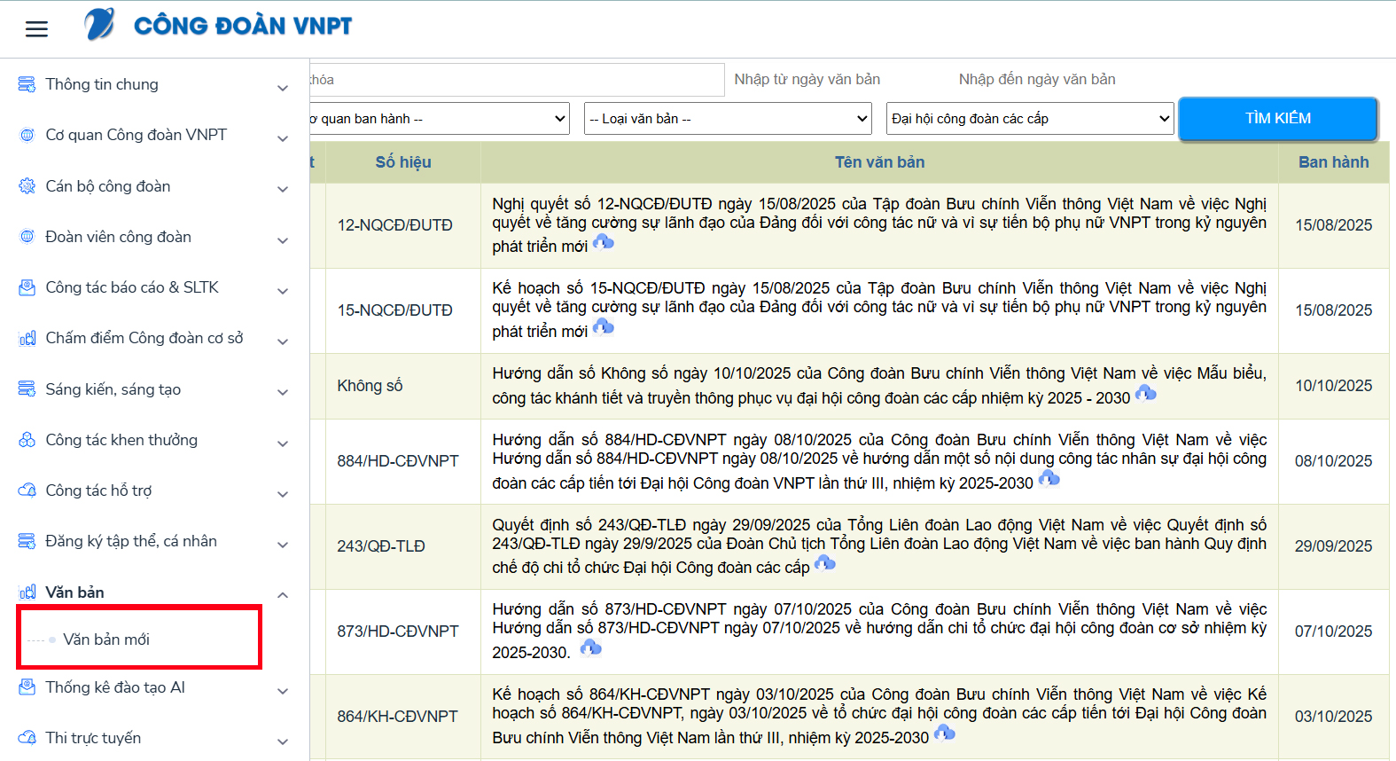 Kế hoạch tổ chức đại hội công đoàn các cấp tiến tới Đại hội Công đoàn Bưu chính Viễn thông Việt Nam lần thứ III, nhiệm kỳ 2025-2030.