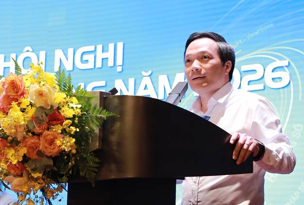 Ông Nguyễn Anh Tuấn - Chủ tịch Công đoàn Bưu chính Viễn thông Việt Nam phát biểu tại Hội nghị