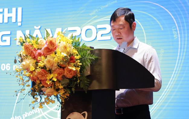 Ông Vũ Trường Giang - Tổng giám đốc VNPT- Media phát biểu đáp từ tại Hội nghị