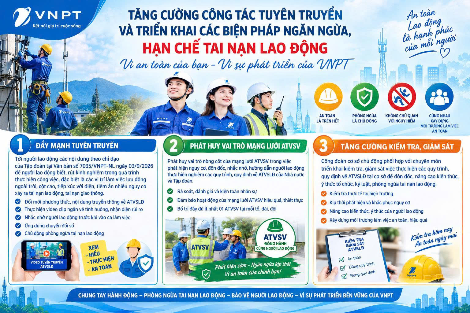 Tăng cường công tác tuyên truyền  và triển khai các biện pháp ngăn ngừa, hạn chế tai nạn lao động