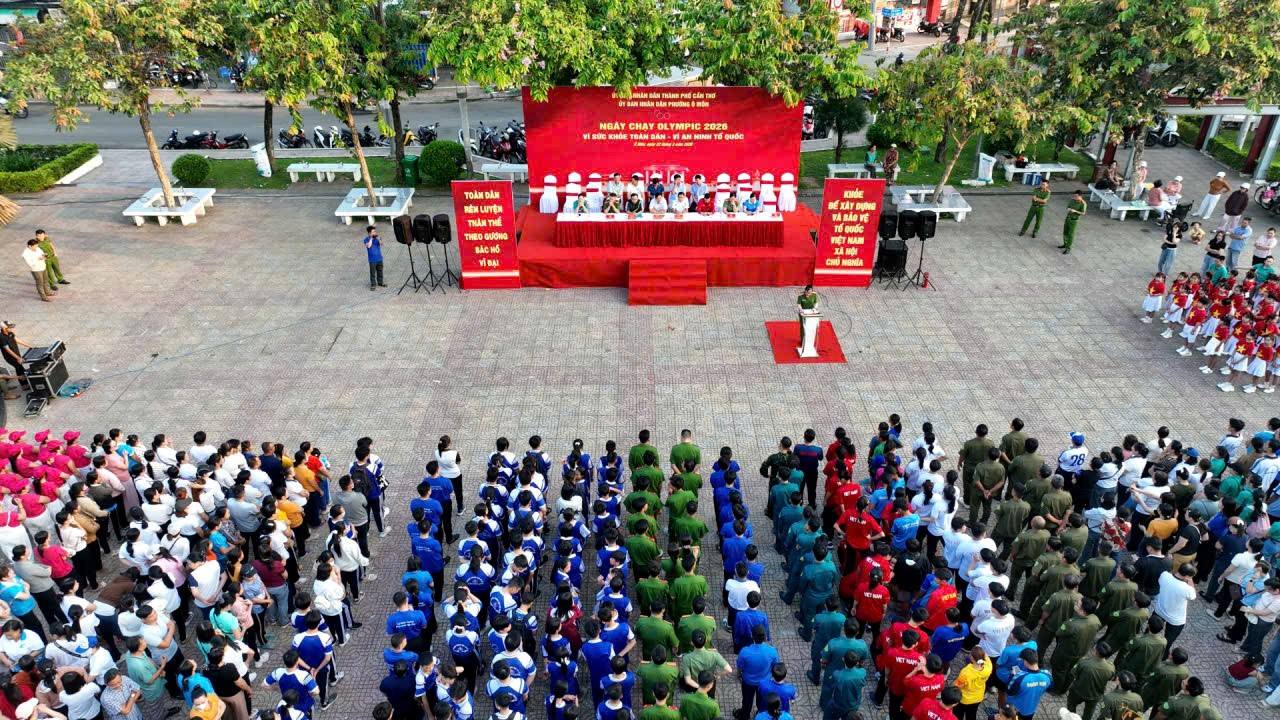 PHƯỜNG Ô MÔN TỔ CHỨC NGÀY CHẠY OLYMPIC VÌ SỨC KHỎE TOÀN DÂN - VÌ AN NINH TỔ QUỐC NĂM 2026