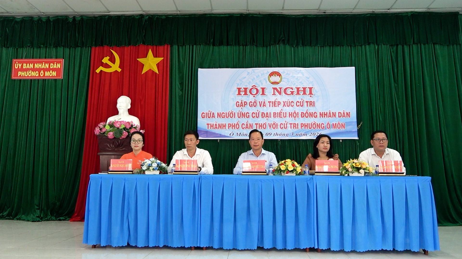 PHƯỜNG Ô MÔN TỔ CHỨC HỘI NGHỊ TIẾP XÚC CỬ TRI VỚI NGƯỜI ỨNG CỬ ĐẠI BIỂU HĐND THÀNH PHỒ CẦN THƠ