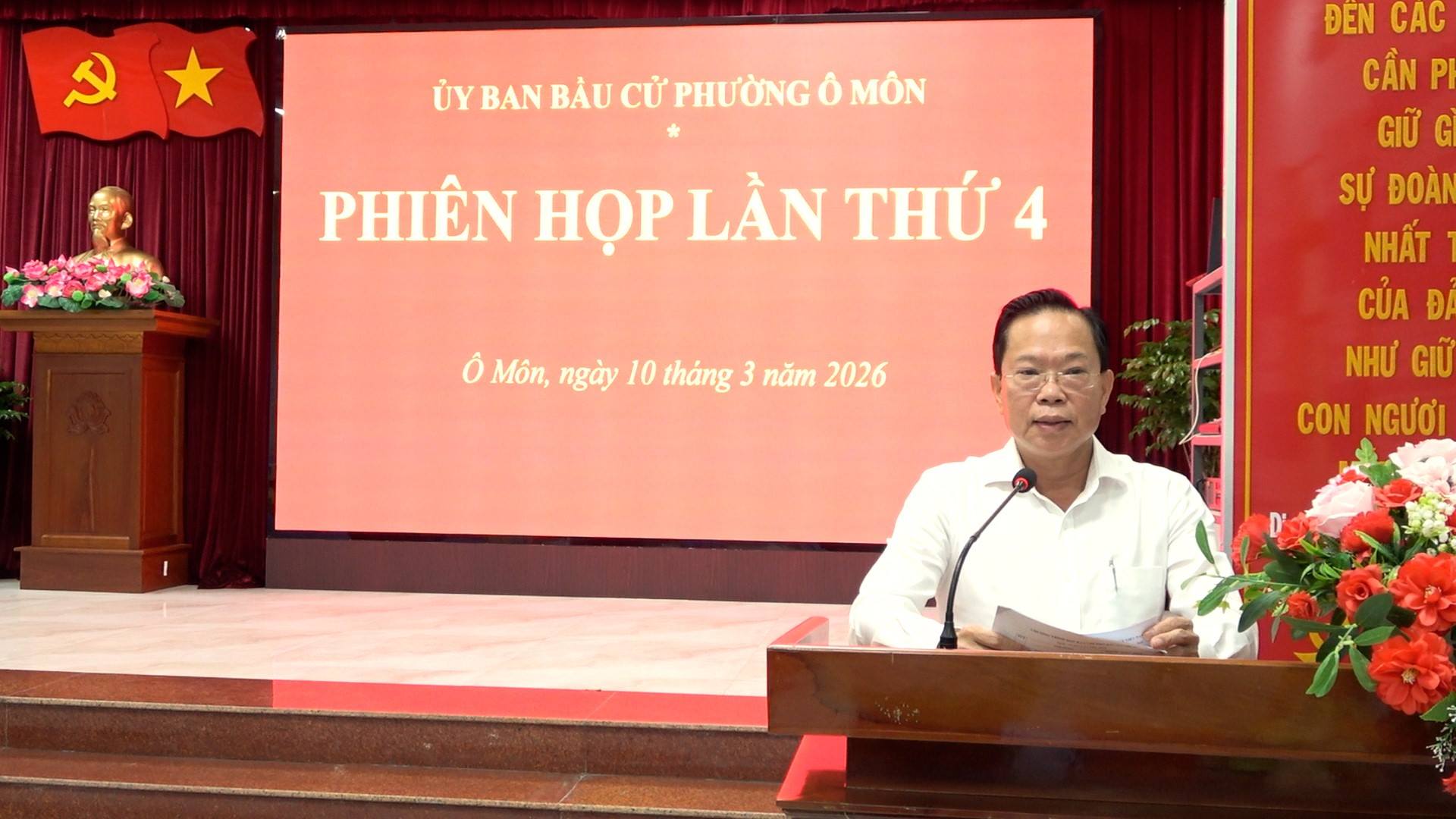 ỦY BAN BẦU CỬ PHƯỜNG Ô MÔN HỌP PHIÊN LẦN THỨ 4 RÀ SOÁT CÔNG TÁC CHUẨN BỊ BẦU CỬ