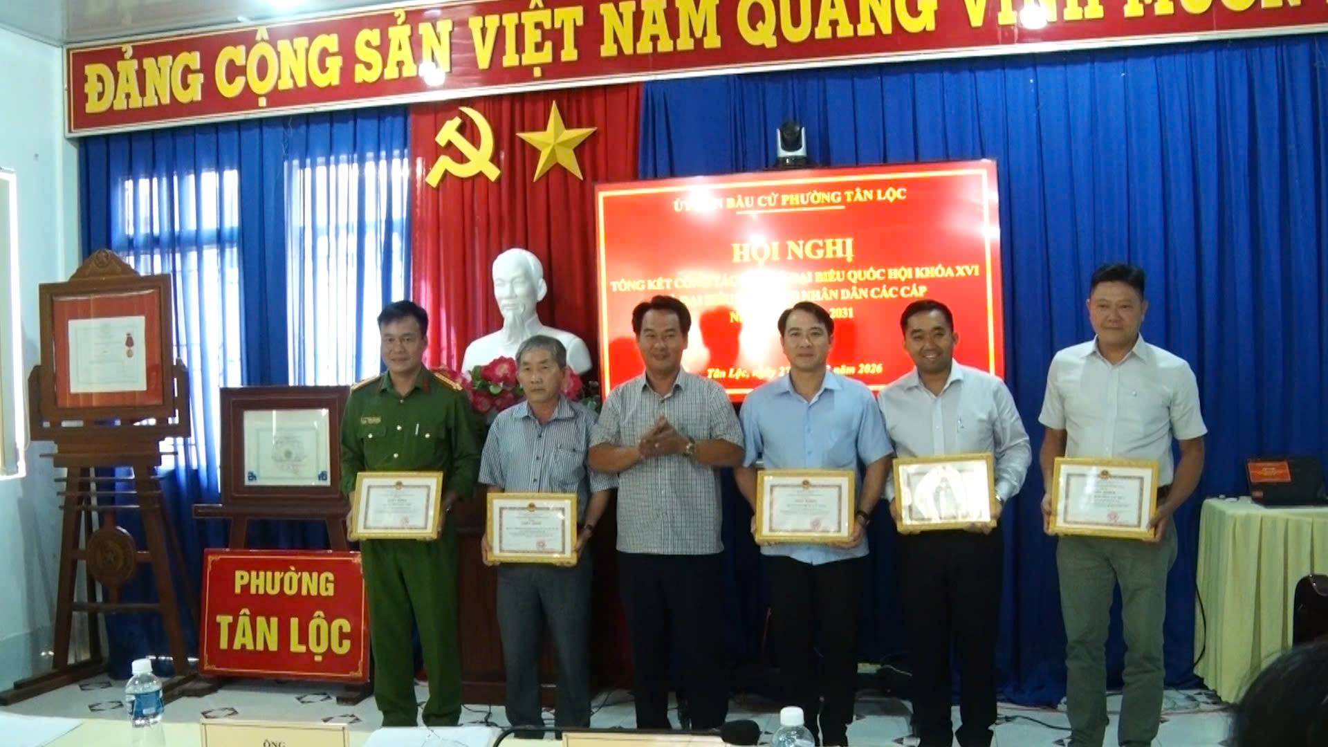 TÂN LỘC -  TỔ CHỨC HỘI NGHỊ TỔNG KẾT CÔNG TÁC BẦU CỬ 