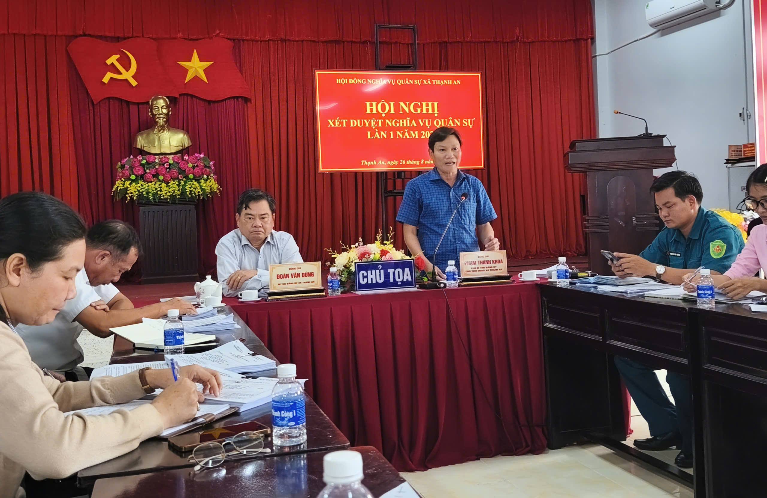 XÃ THẠNH AN: TỔ CHỨC HỘI NGHỊ XÉT DUYỆT NGHĨA VỤ QUÂN SỰ LẦN 1 NĂM 2026