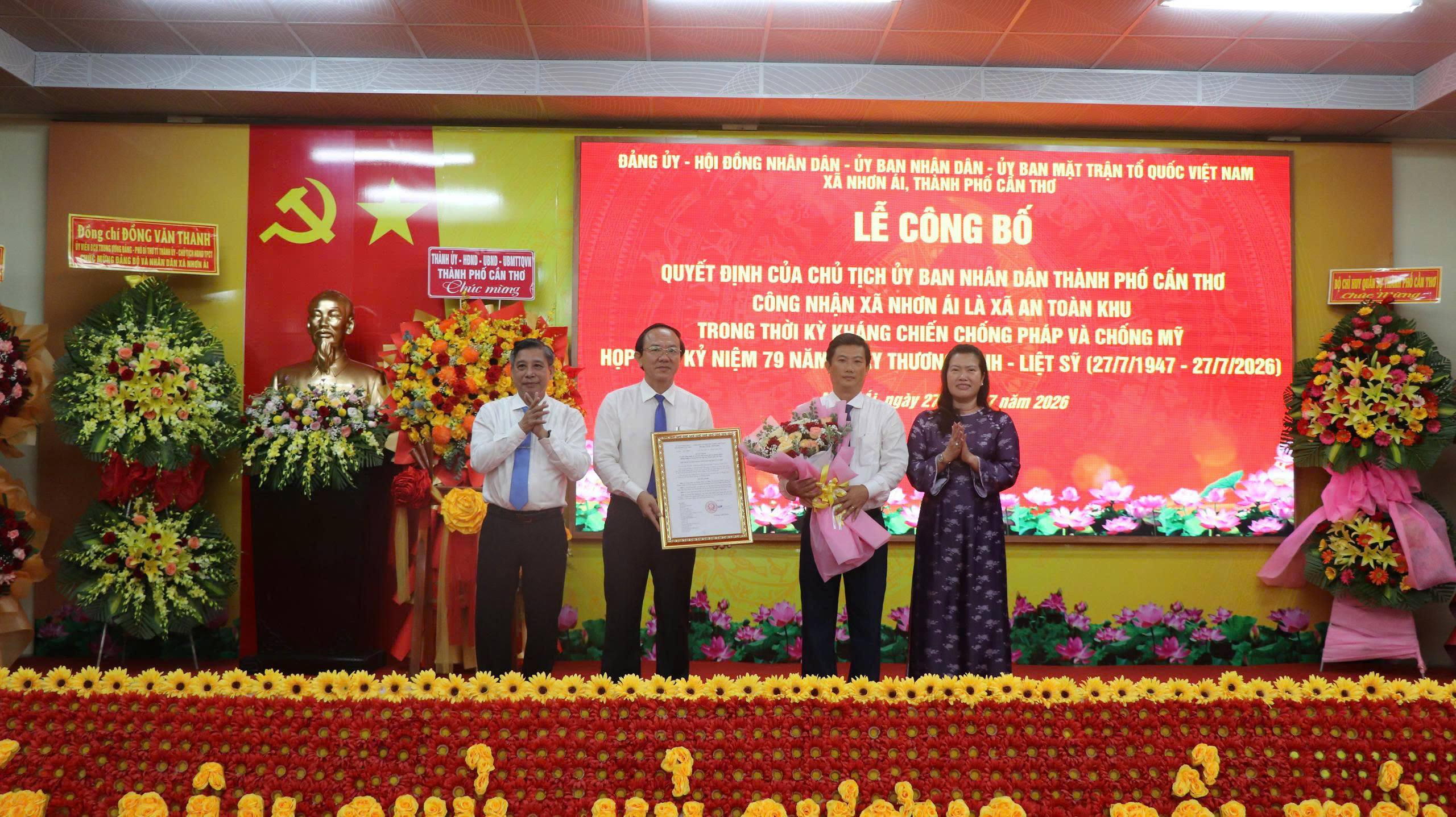 Nhơn Ái được công nhận xã An toàn khu
