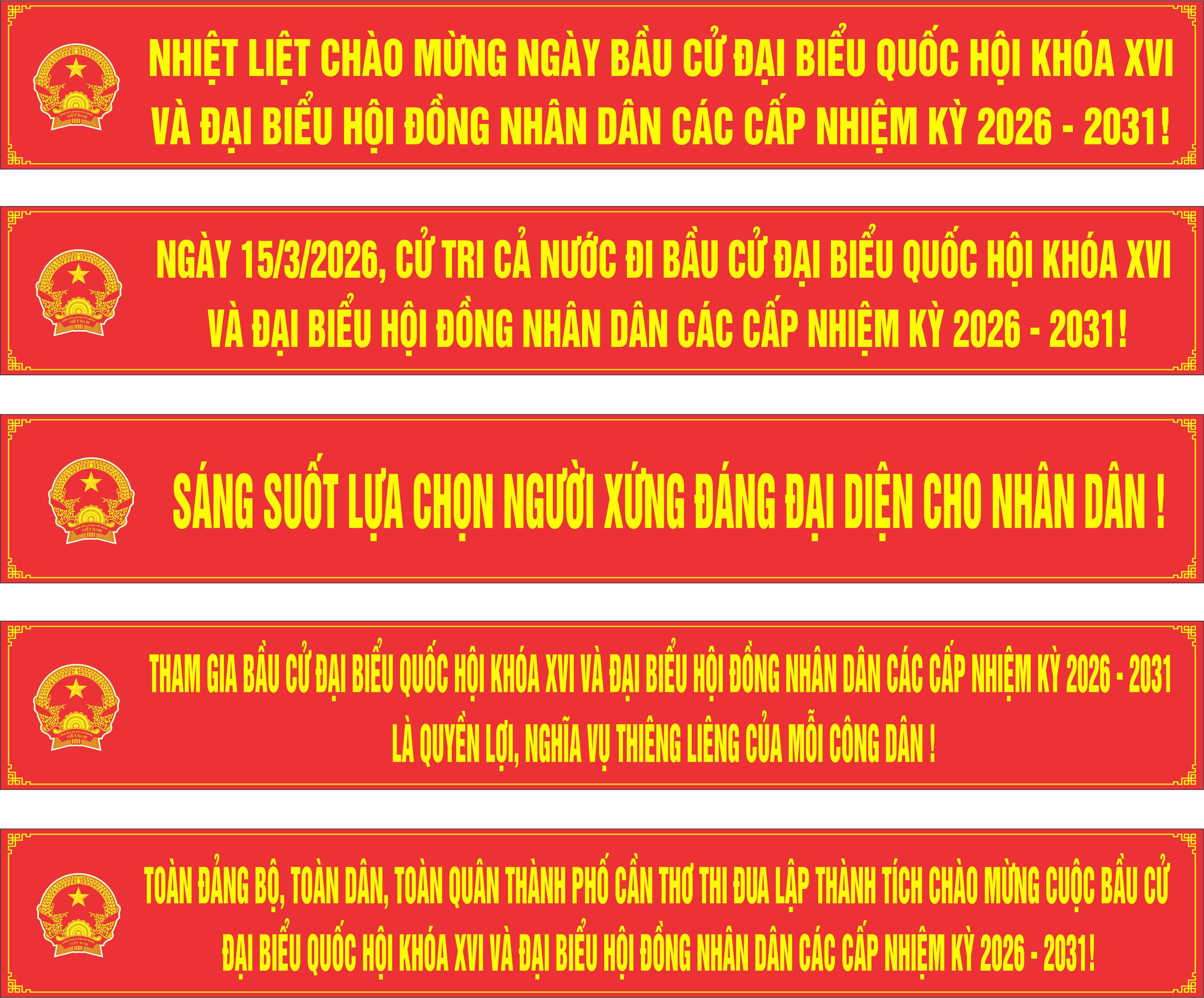 Thông báo treo cờ Tổ quốc và thực hiện khẩu hiệu chào mừng cuộc bầu cử Đại biểu Quốc hội khóa XVI và Đại biểu Hội đồng nhân dân các cấp nhiệm kỳ 2026 -2031 ​
