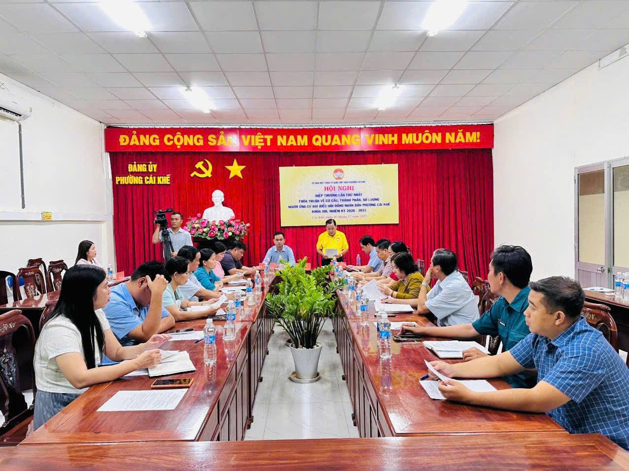 PHƯỜNG CÁI KHẾ TỔ CHỨC HỘI NGHỊ HIỆP THƯƠNG LẦN THỨ NHẤT GIỚI THIỆU NGƯỜI ỨNG CỬ ĐẠI BIỂU HĐND PHƯỜNG LẦN THỨ XIII, NHIỆM KỲ 2026 – 2031