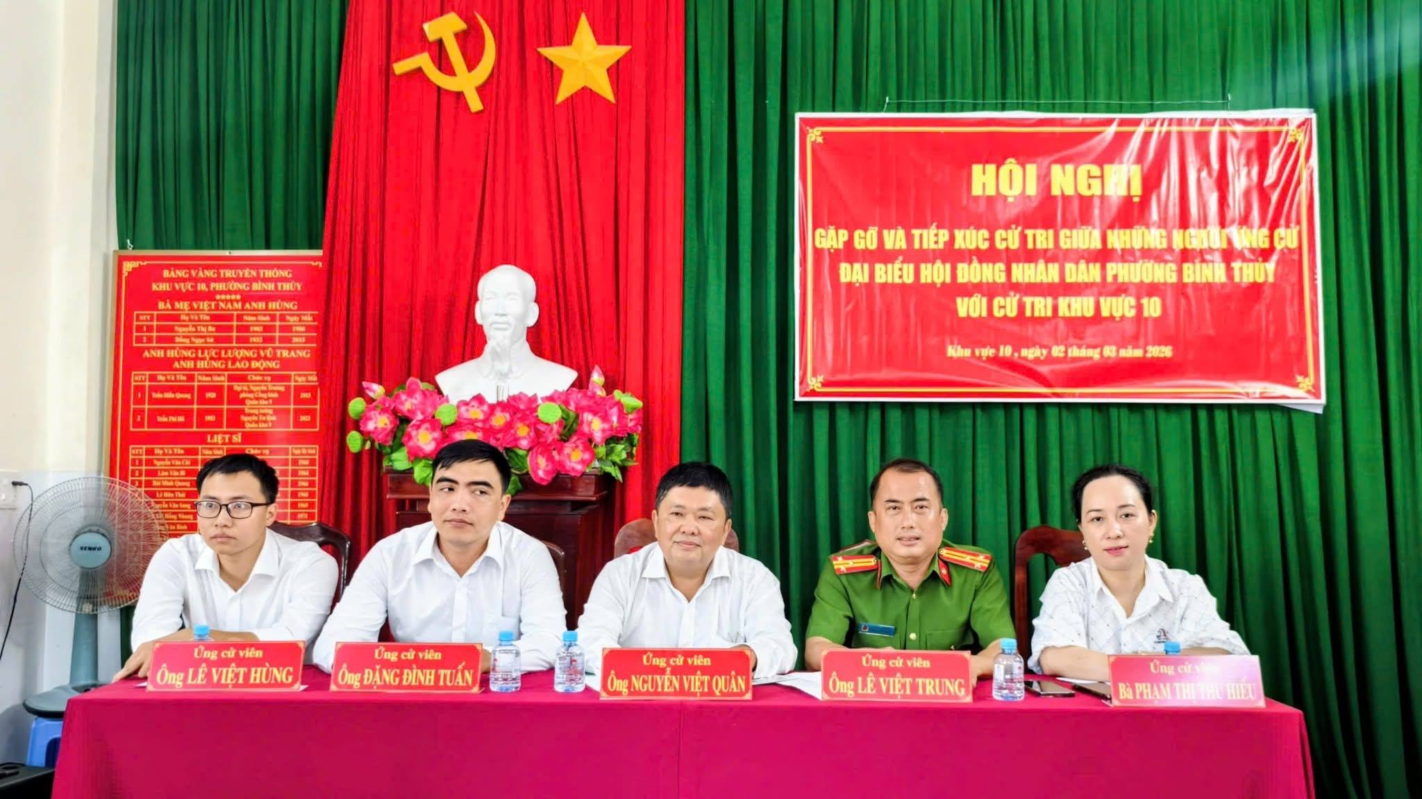 Ứng cử viên đại biểu HĐND phường Bình Thủy (đơn vị bầu cử số 04, 05, 07) tiếp xúc cử tri và vận động bầu cử