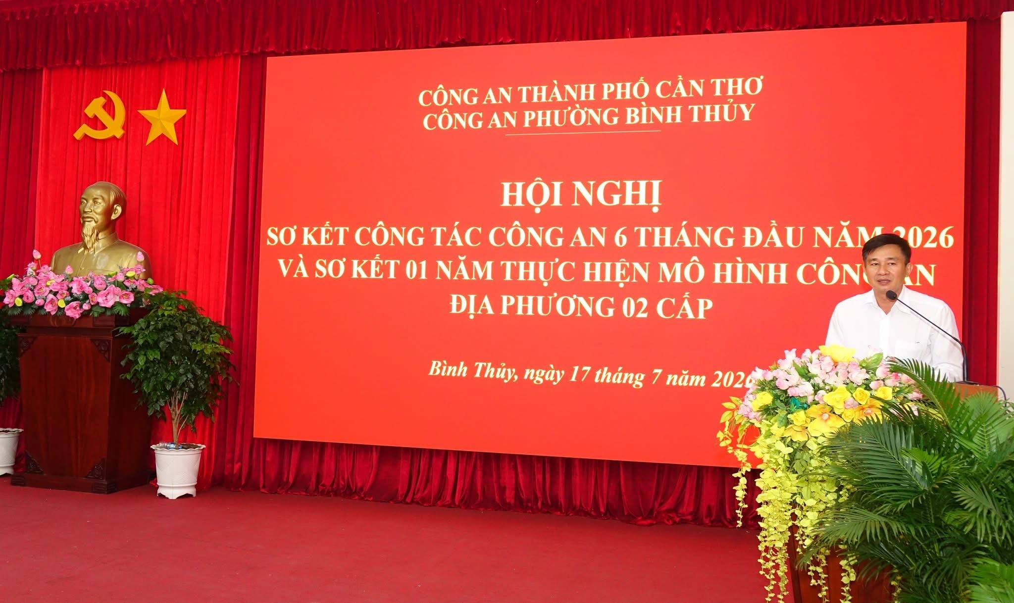 Công an phường Bình Thủy sơ kết công tác 6 tháng đầu năm 2026