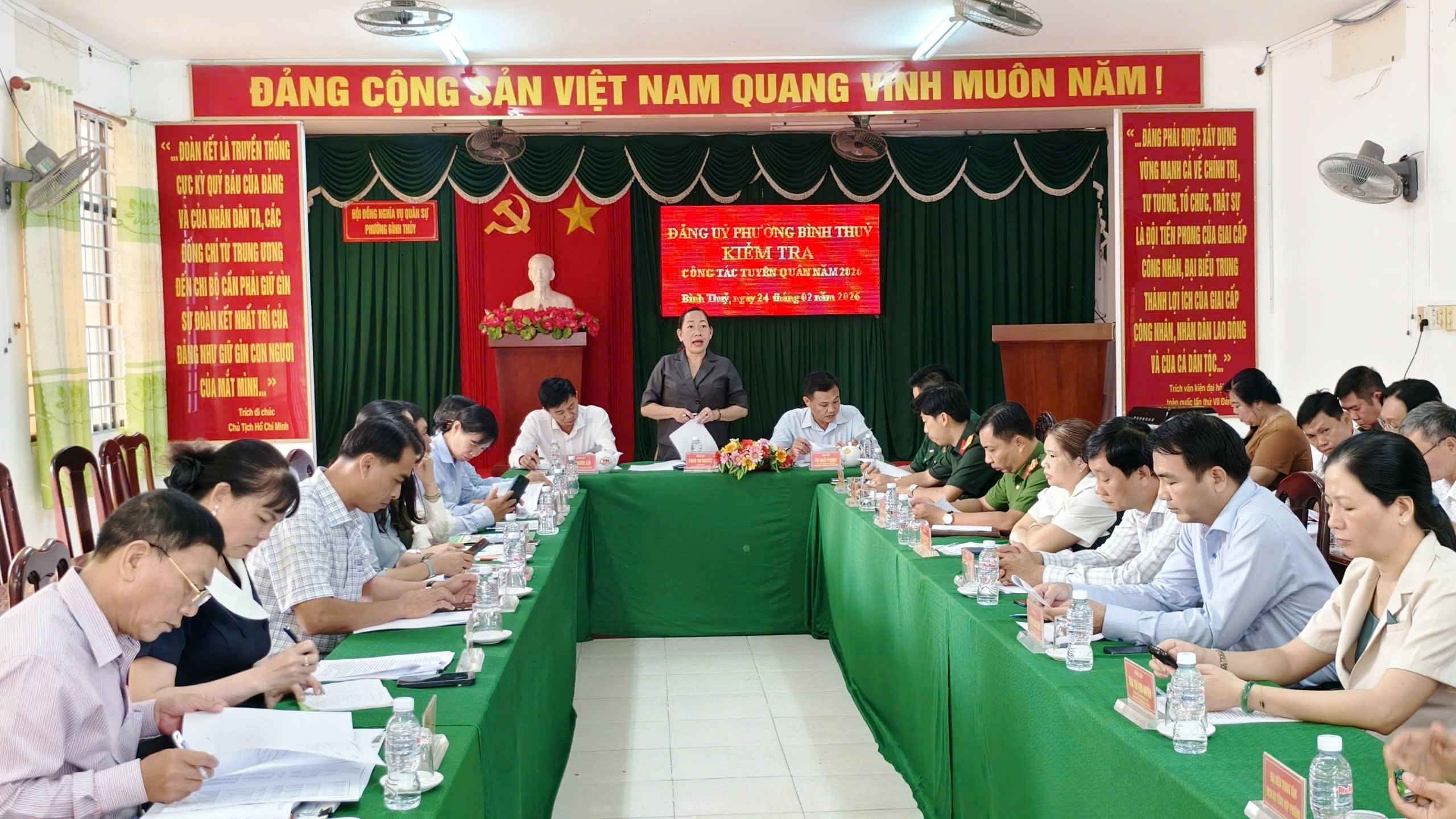 Bình Thủy: tập trung rà soát công tác giao quân năm 2026 