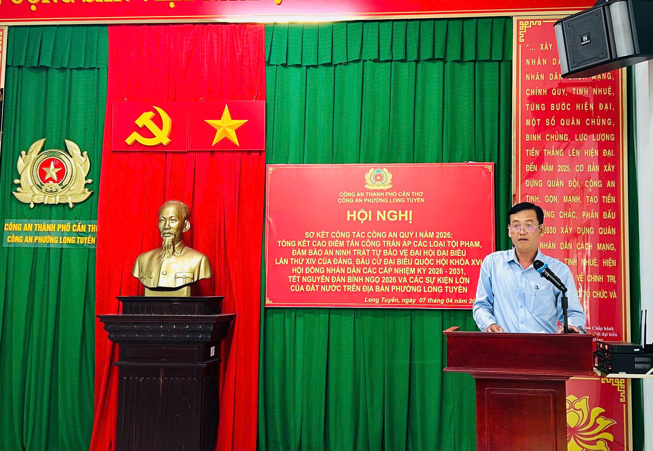 Công an phường Long Tuyền sơ kết công tác quý I năm 2026