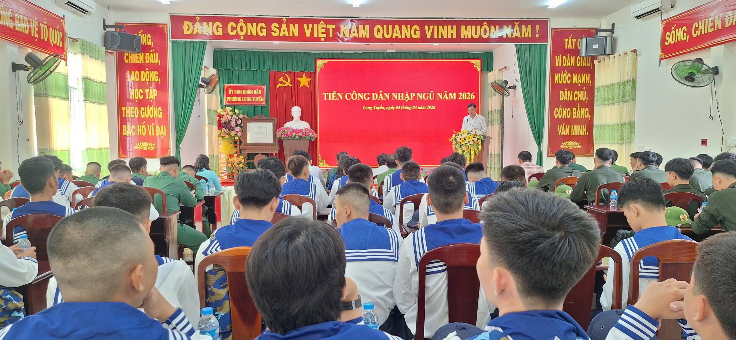 Phường Long Tuyền tổ chức lễ tiễn công dân lên đường nhập ngũ năm 2026