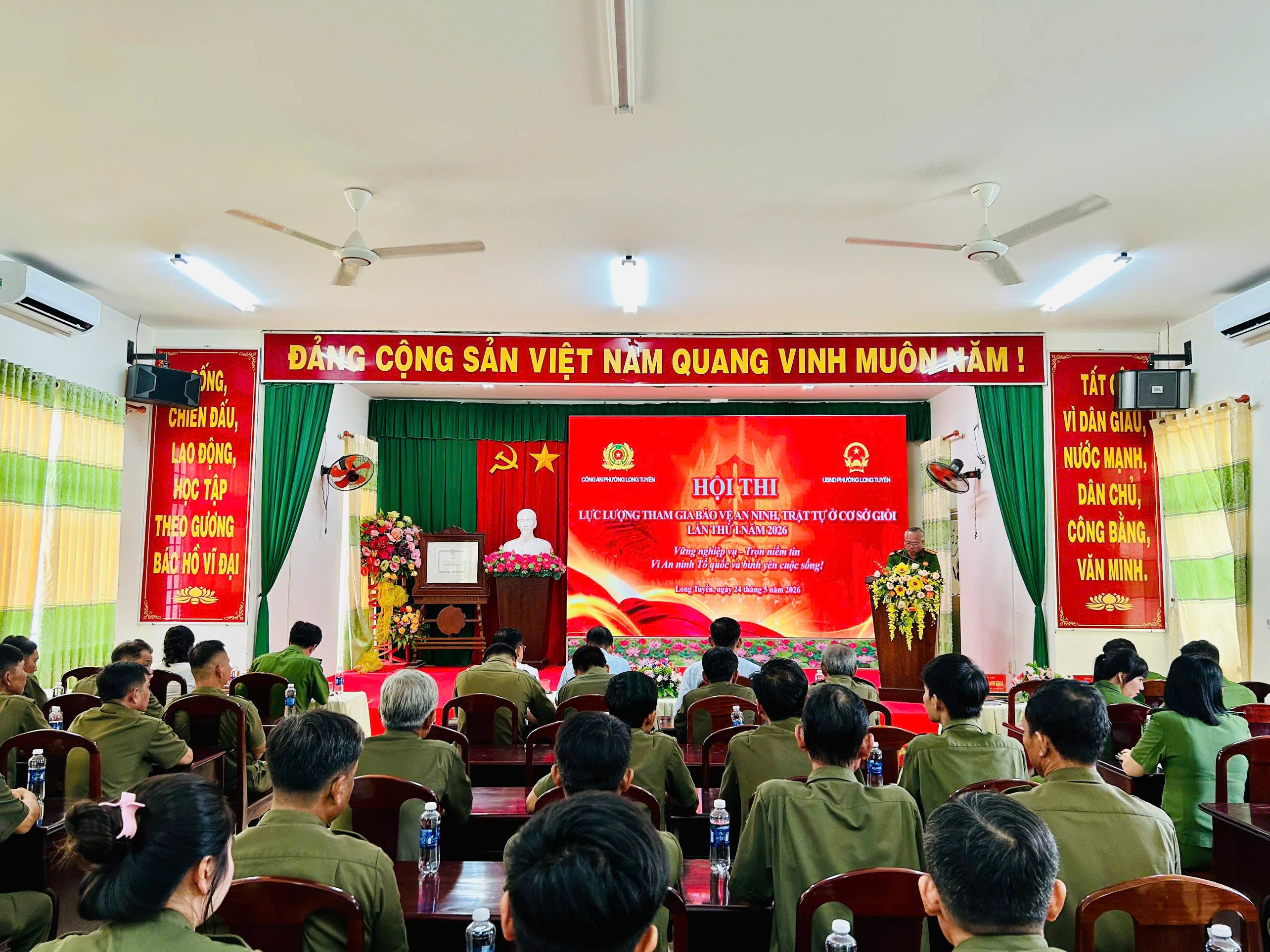Công an phường Long Tuyền tổ chức Hội thi lực lượng tham gia bảo vệ an ninh, trật tự ở cơ sở giỏi lần thứ I năm 2026