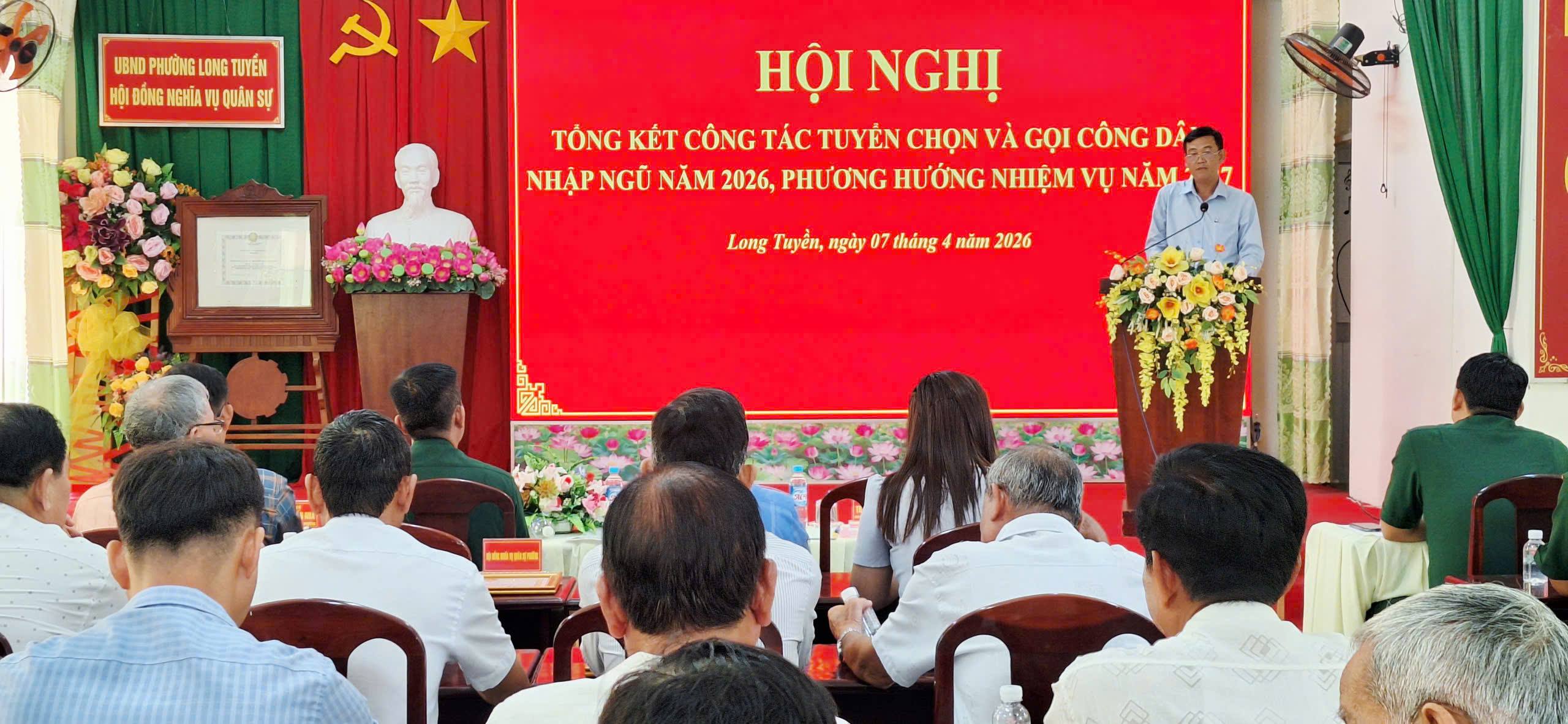 Phường Long Tuyền hoàn thành xuất sắc công tác tuyển chọn và gọi công dân nhập ngũ năm 2026