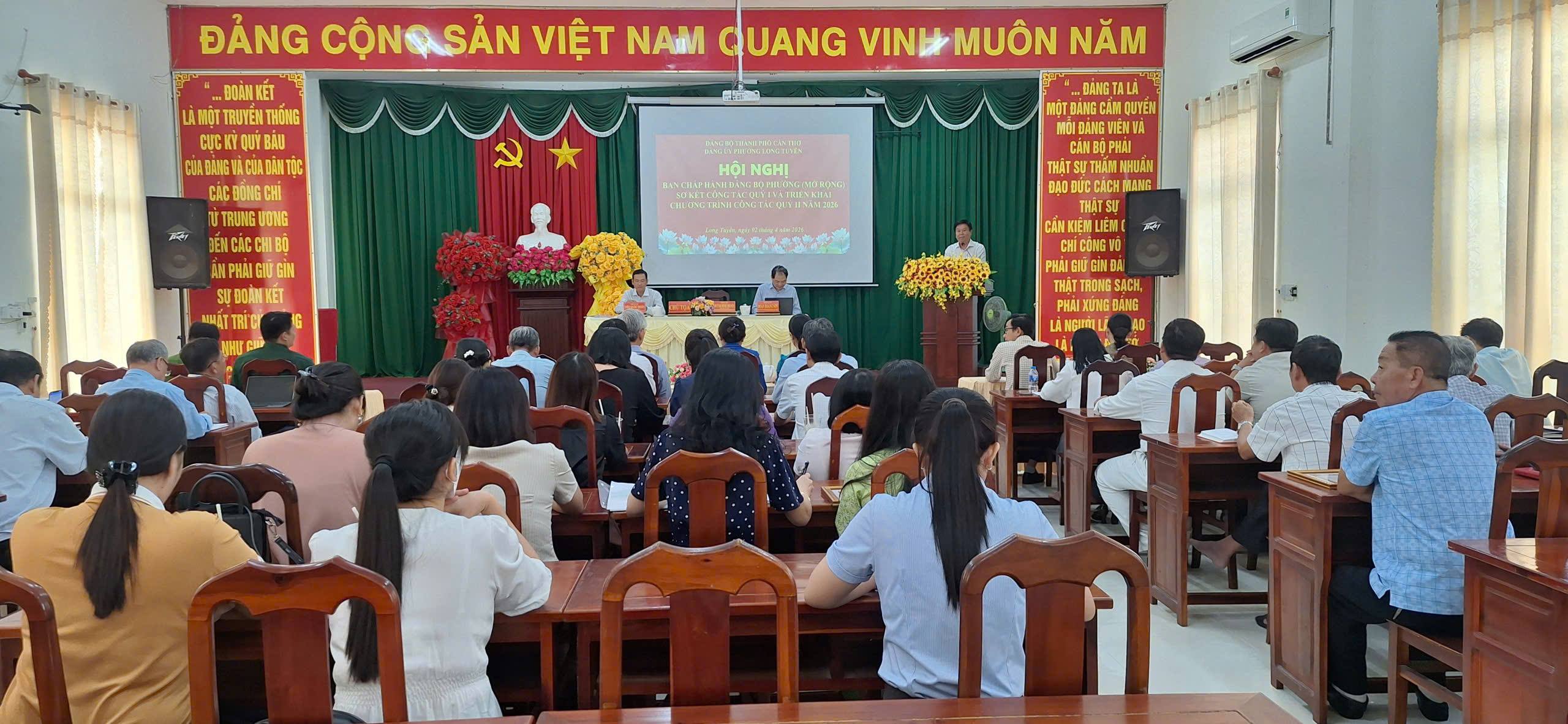 Hội nghị Ban Chấp hành Đảng bộ phường (mở rộng) sơ kết công tác quý I, triển khai chương trình công tác quý II năm 2026