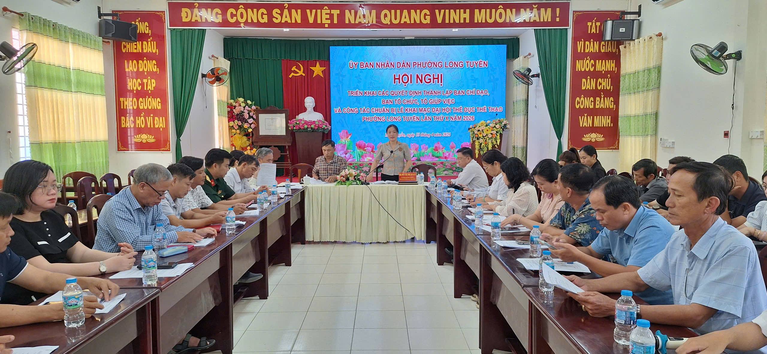 Long Tuyền triển khai công tác chuẩn bị Lễ khai mạc Đại hội Thể dục thể thao phường lần thứ X năm 2026