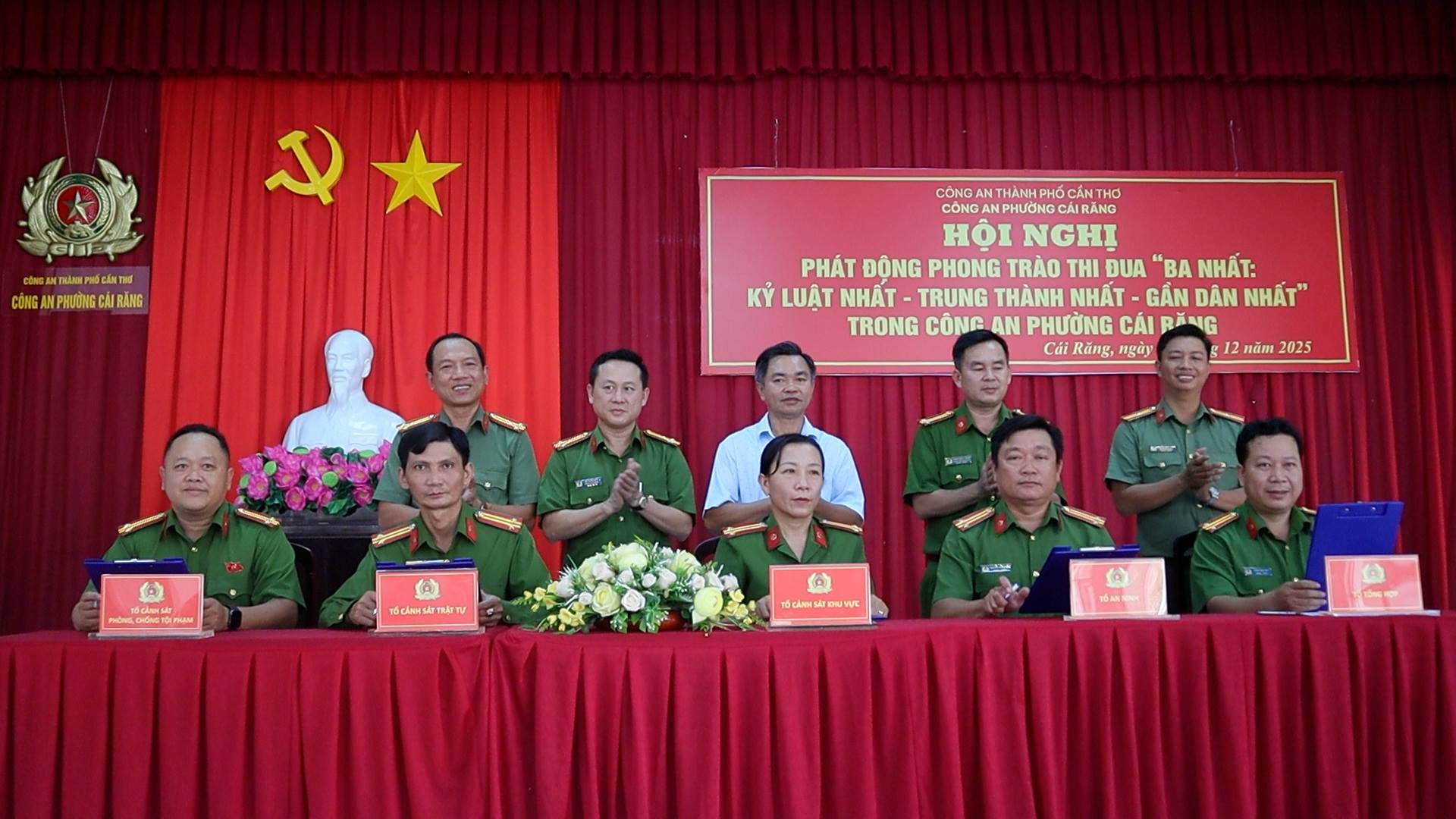 PHÁT ĐỘNG PHONG TRÀO THI ĐUA “BA NHẤT: KỶ LUẬT NHẤT - TRUNG THÀNH NHẤT - GẦN DÂN NHẤT” TRONG CÔNG AN PHƯỜNG CÁI RĂNG