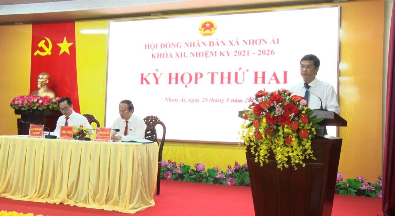 Nhơn Ái tổ chức kỳ họp thứ hai, Hội đồng nhân dân xã khoá XII, nhiệm kỳ 2021 – 2026
