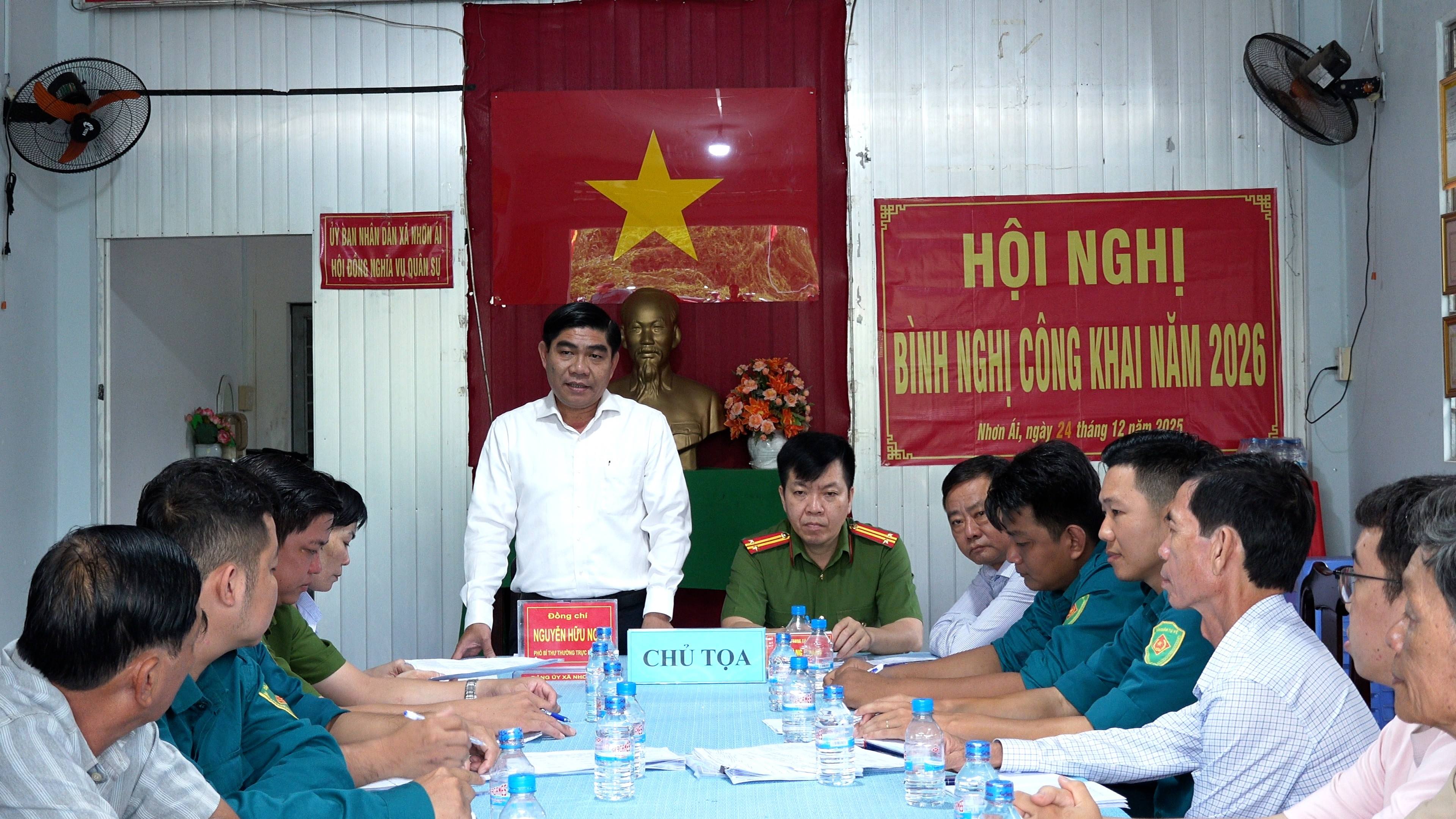 Nhơn Ái tổ chức bình nghị công khai tuyển chọn và gọi công dân nhập ngũ năm 2026