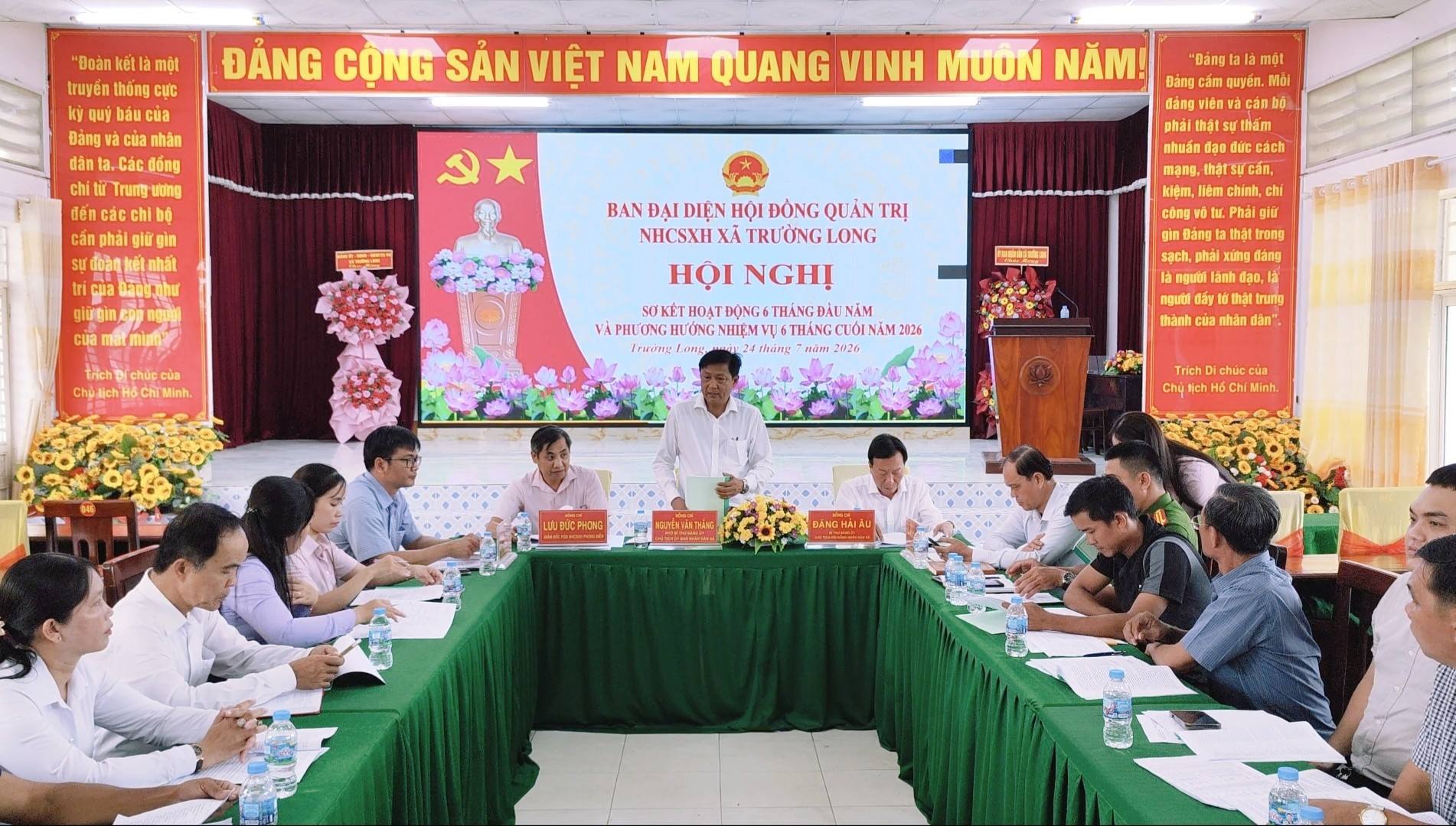 Ban Đại diện Ngân hàng Chính sách xã hội xã Trường Long sơ kết hoạt động 6 tháng đầu năm 2026
