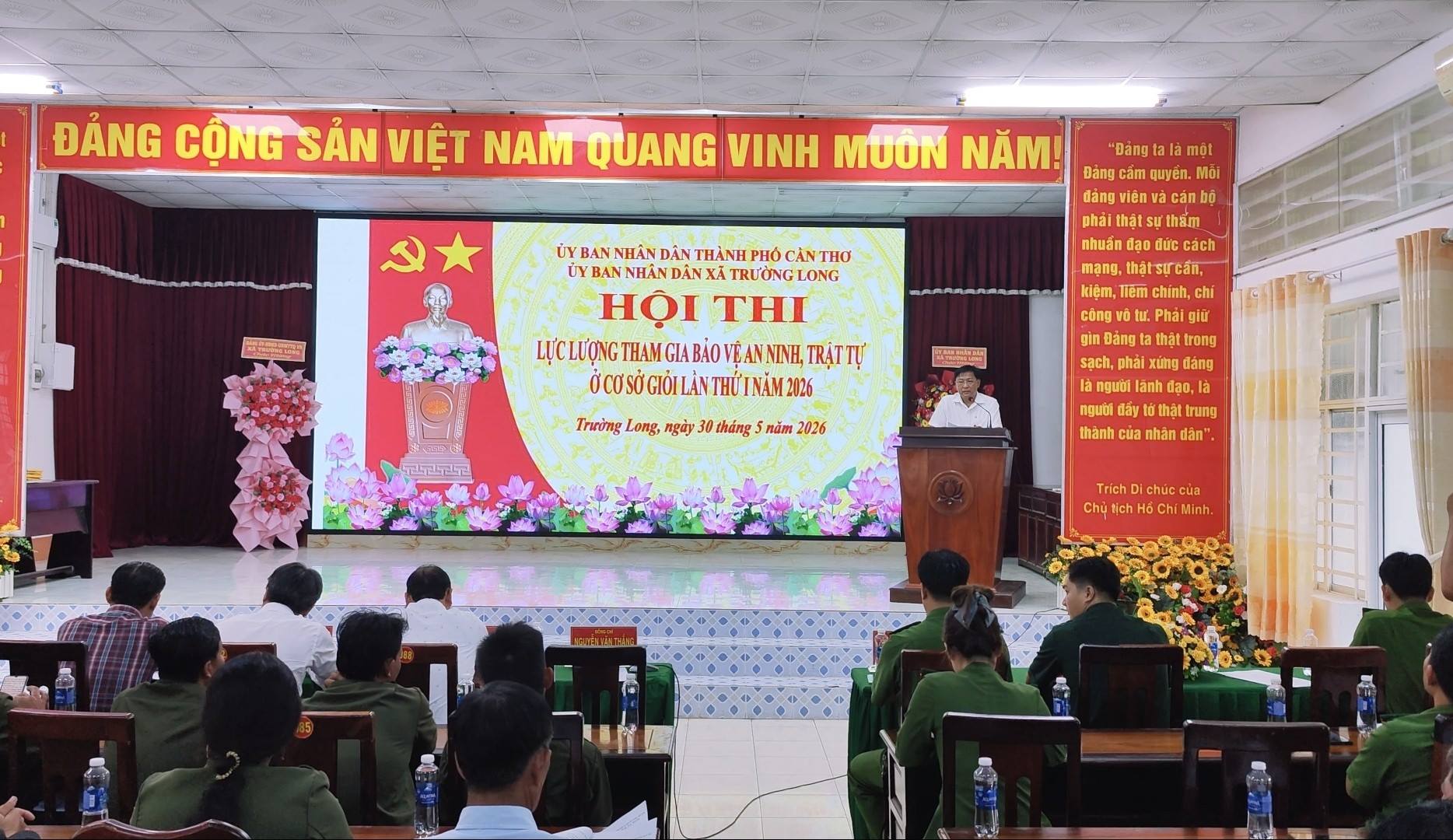 Trường Long tổ chức Hội thi lực lượng tham gia bảo vệ an ninh, trật tự ở cơ sở giỏi