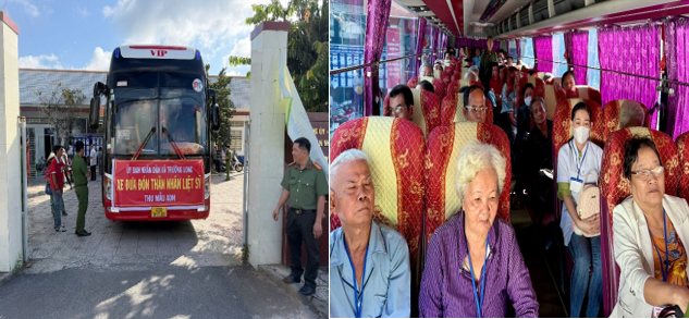 Công an xã Trường Long tổ chức đưa, đón thân nhân liệt sĩ chưa xác nhận thông tin, thu nhận mẫu sinh phẩm AND.