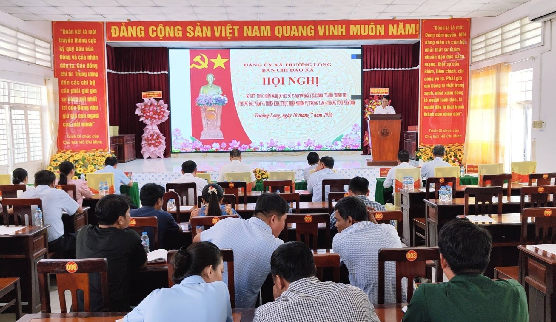 Trường Long sơ kết tình hình thực hiện Nghị quyết số 57-NQ/TW ngày 21 tháng 12 năm 2024 của Bộ Chính trị 6 tháng đầu năm 2026