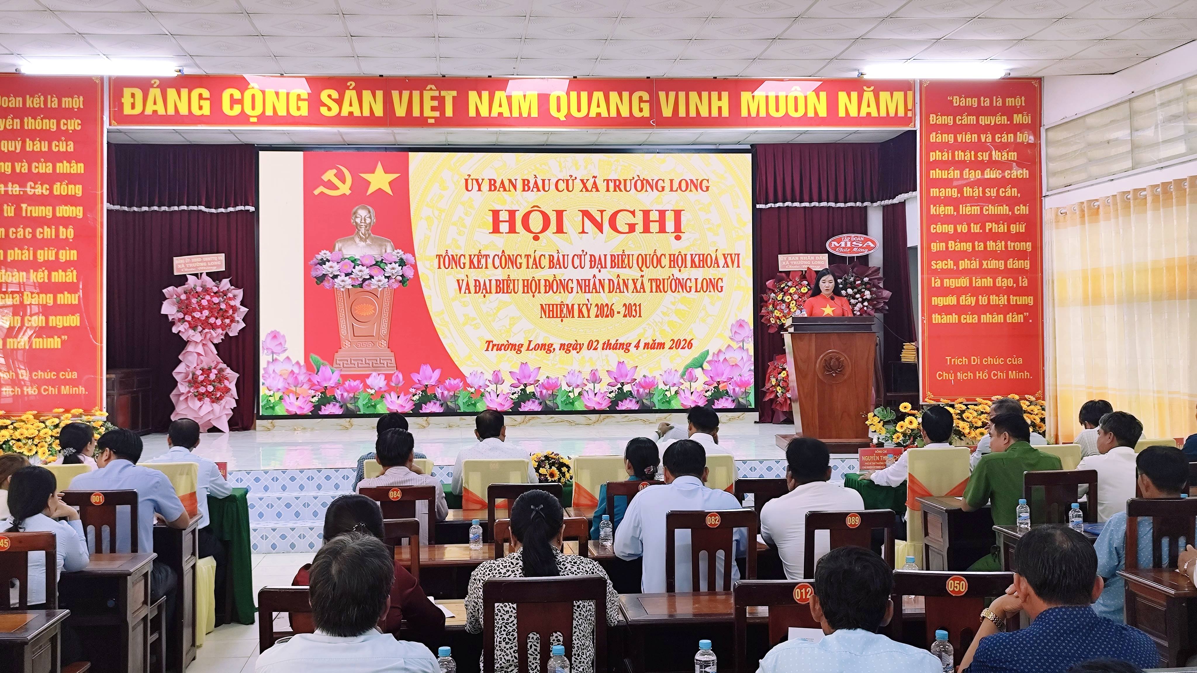 Trường Long tổng kết công tác bầu cử đại biểu Quốc hội Khóa XVI và đại biểu Hội đồng nhân dân các cấp nhiệm kỳ 2026 – 2031