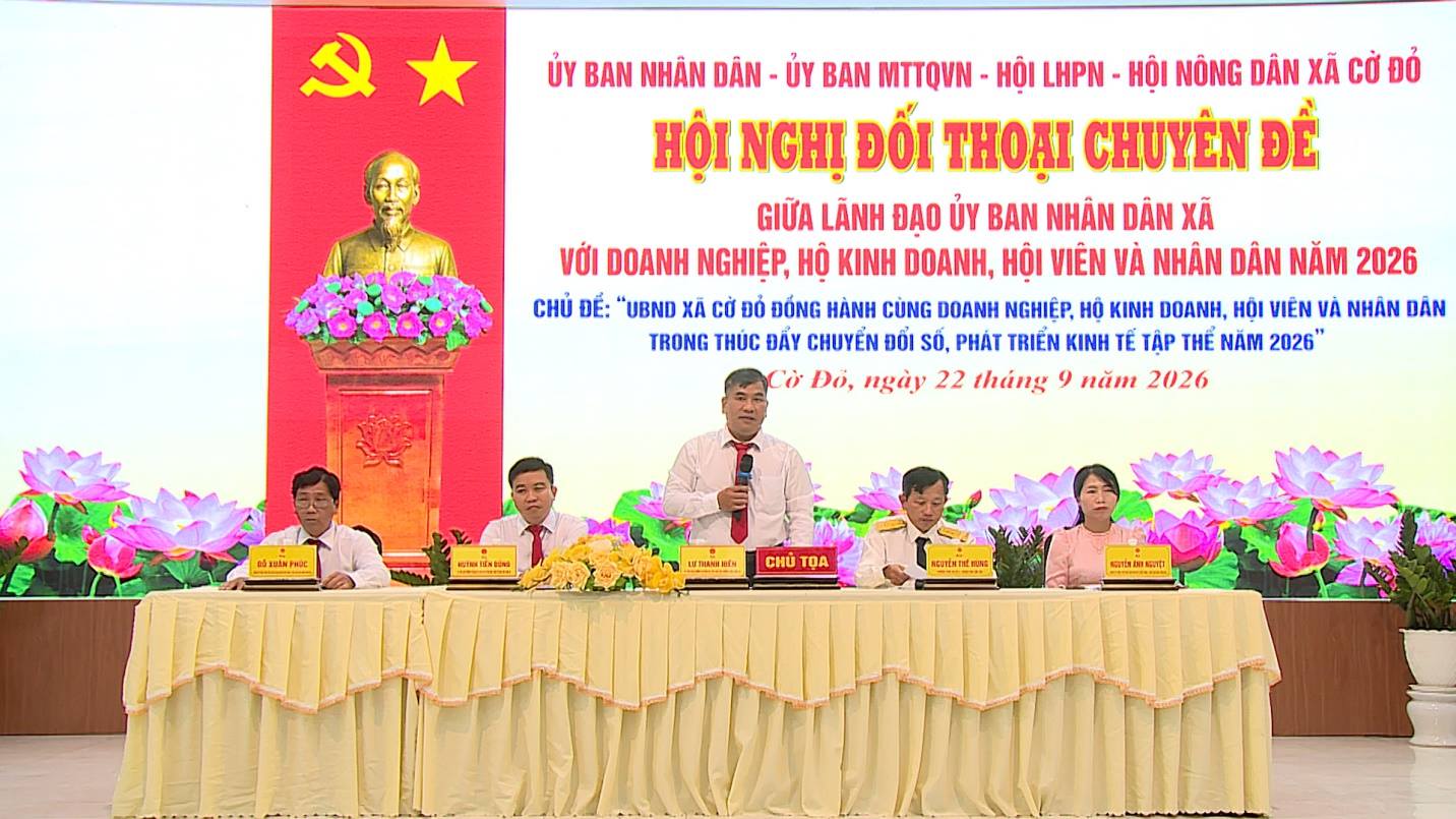 Hội nghị đối thoại chuyên đề giữa lãnh đạo xã Cờ Đỏ với doanh nghiệp, hộ kinh doanh, hội viên và nhân dân năm 2026
