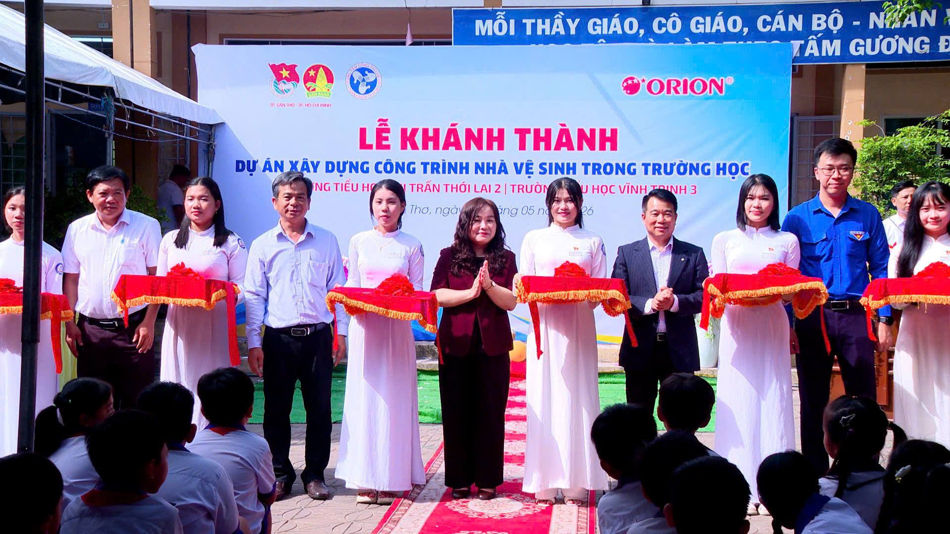 THỚI LAI TỔ CHỨC LỄ KHÁNH THÀNH CÔNG TRÌNH XÂY DỰNG VÀ SỬA CHỮA NHÀ VỆ SINH TRONG TRƯỜNG HỌC