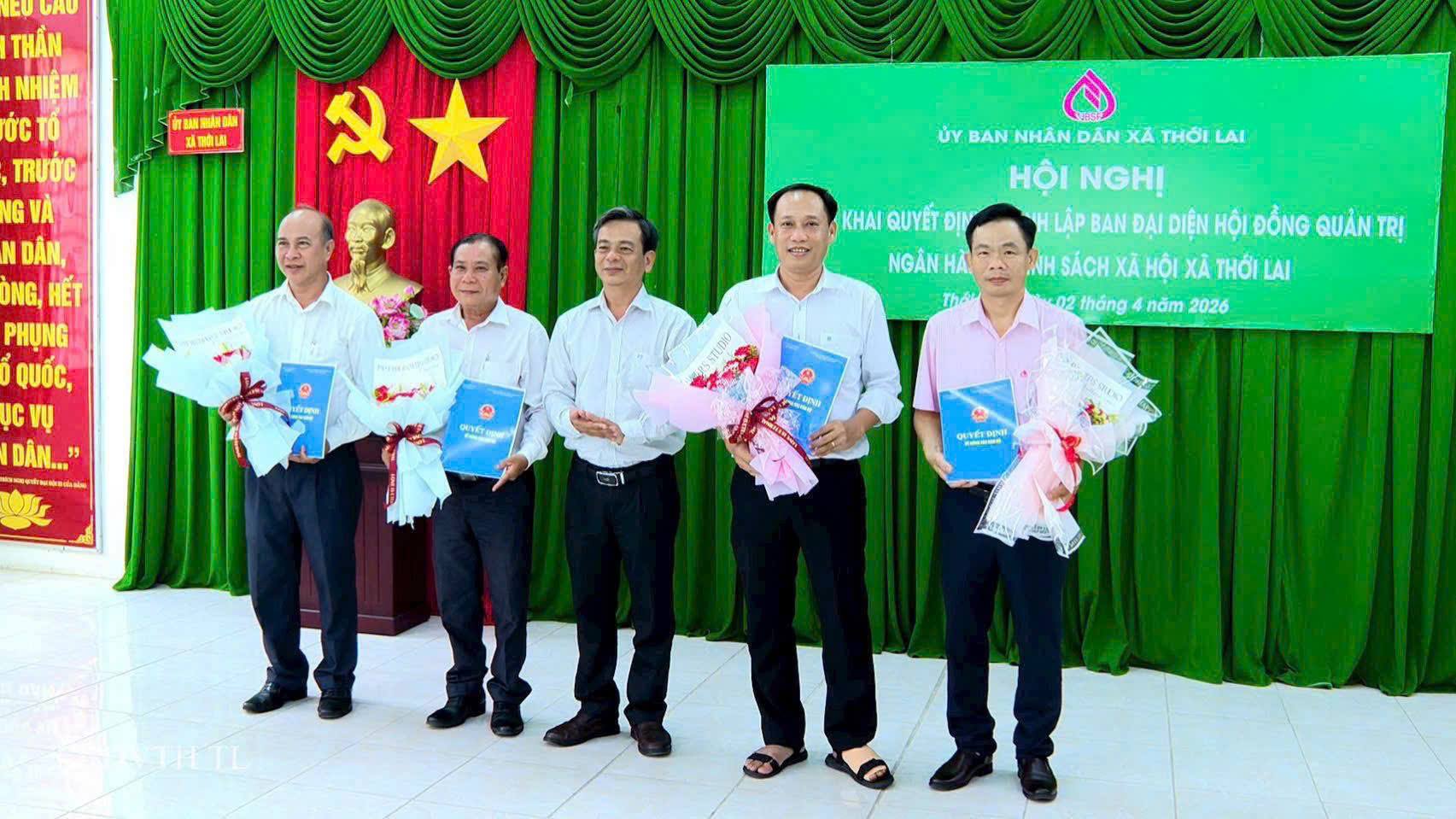 HỘI NGHỊ TRIỂN KHAI QUYẾT ĐỊNH THÀNH LẬP BAN ĐẠI DIỆN HỘI ĐỒNG QUẢN TRỊ NGÂN HÀNG CHÍNH SÁCH XÃ HỘI XÃ THỚI LAI