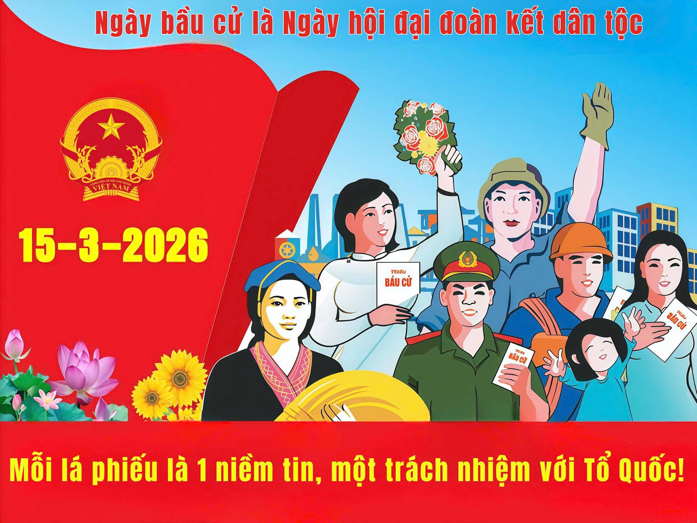 Thông báo thời gian, địa điểm bầu cử đại biểu Quốc hội khóa XVI và đại biểu HĐND các cấp, nhiệm kỳ 2026-2031 trên địa bàn xã Trường Thành