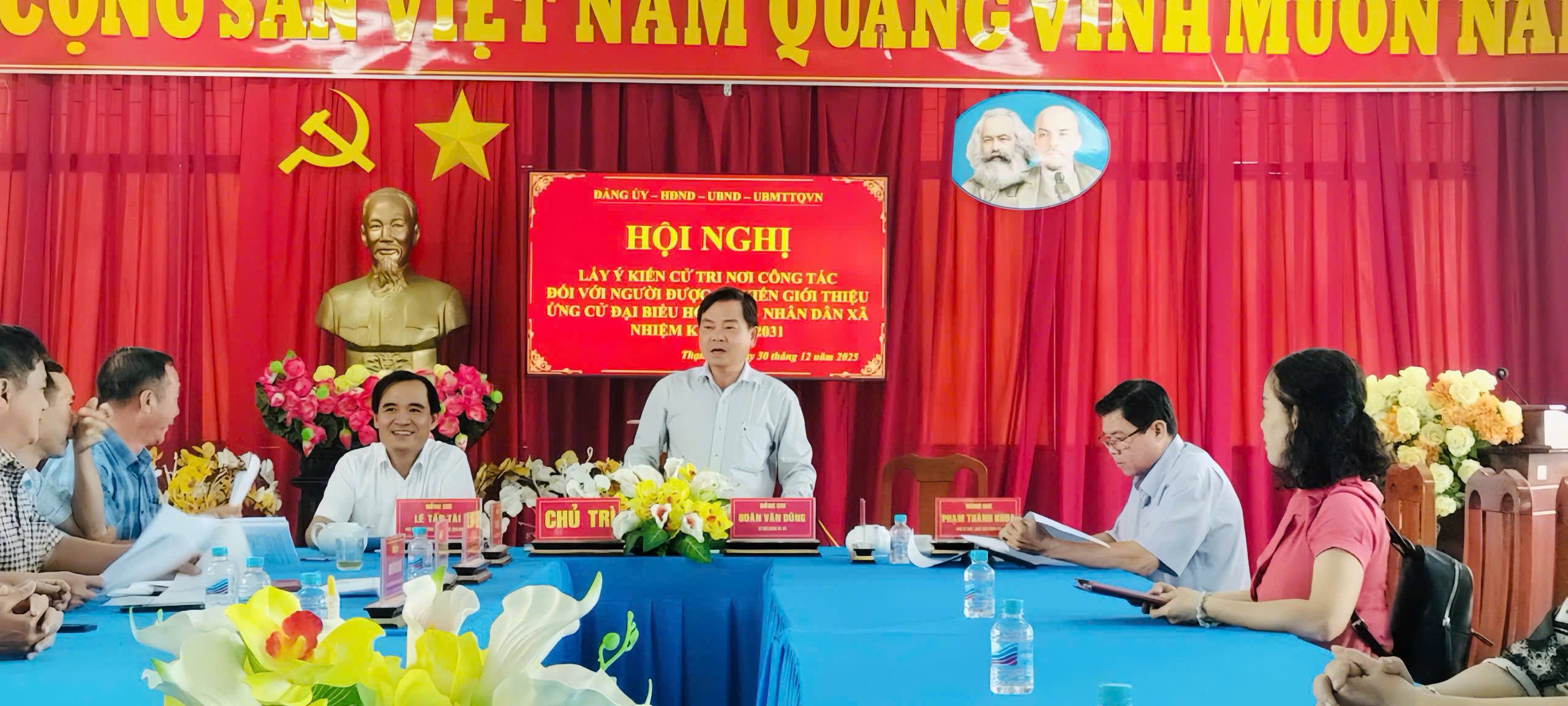 ĐẢNG ỦY XÃ THẠNH AN TỔ CHỨC HỘI NGHỊ LẤY Ý KIẾN CỬ TRI CHUẨN BỊ CÔNG TÁC BẦU CỬ ĐẠI BIỂU HĐND NHIỆM KỲ 2026-2031