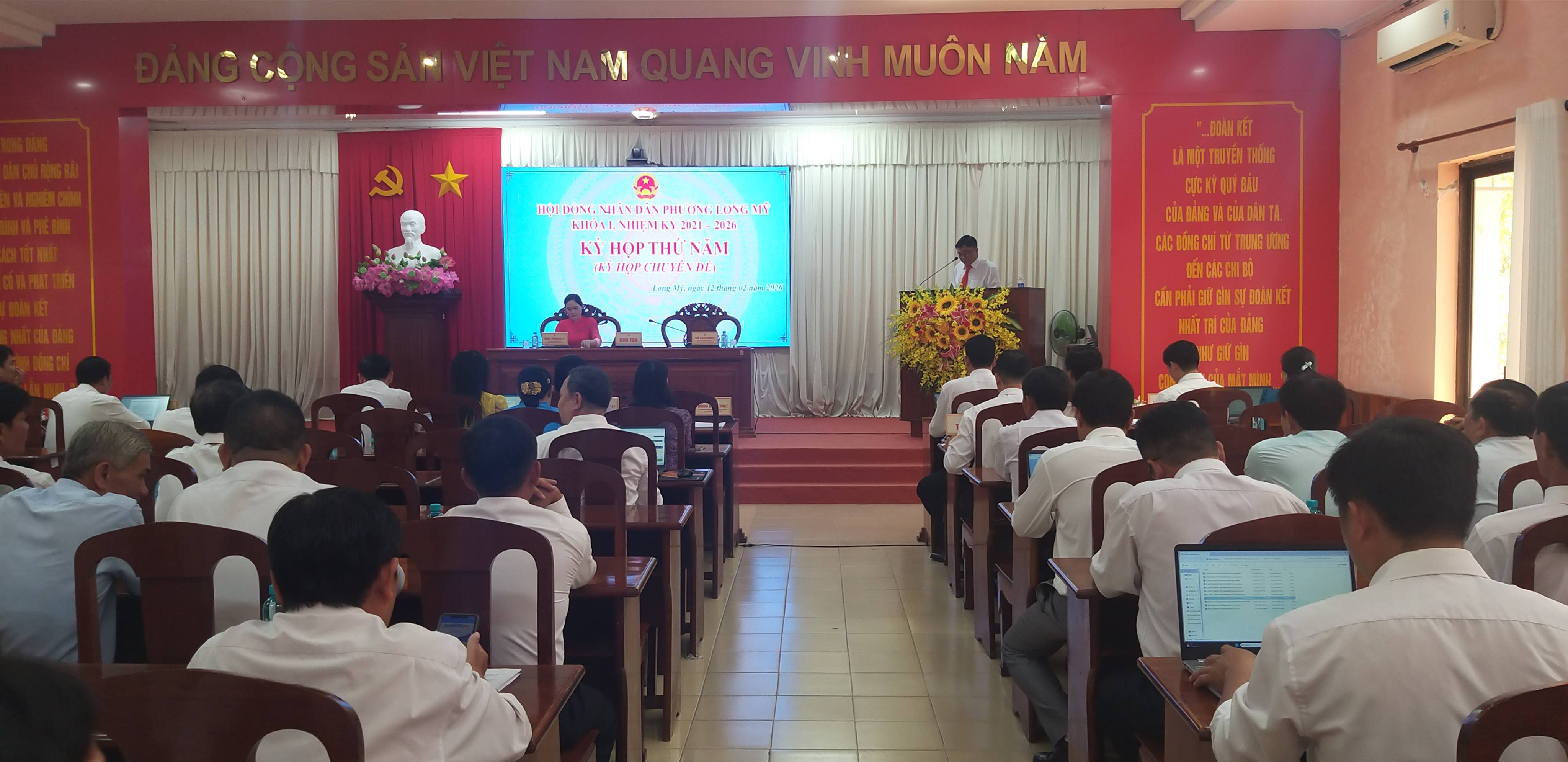 HĐND phường Long Mỹ tổ chức Kỳ họp thứ Năm (kỳ họp chuyên đề), khóa I, nhiệm kỳ 2021 – 2026