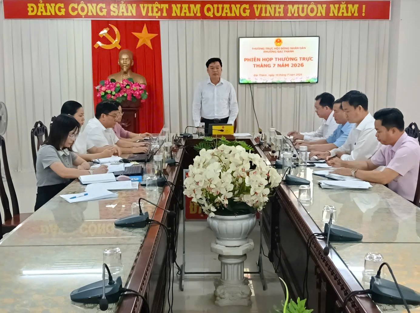 Thường trực Hội đồng nhân dân phường Đại Thành tổ chức phiên họp tháng 7 năm 2026