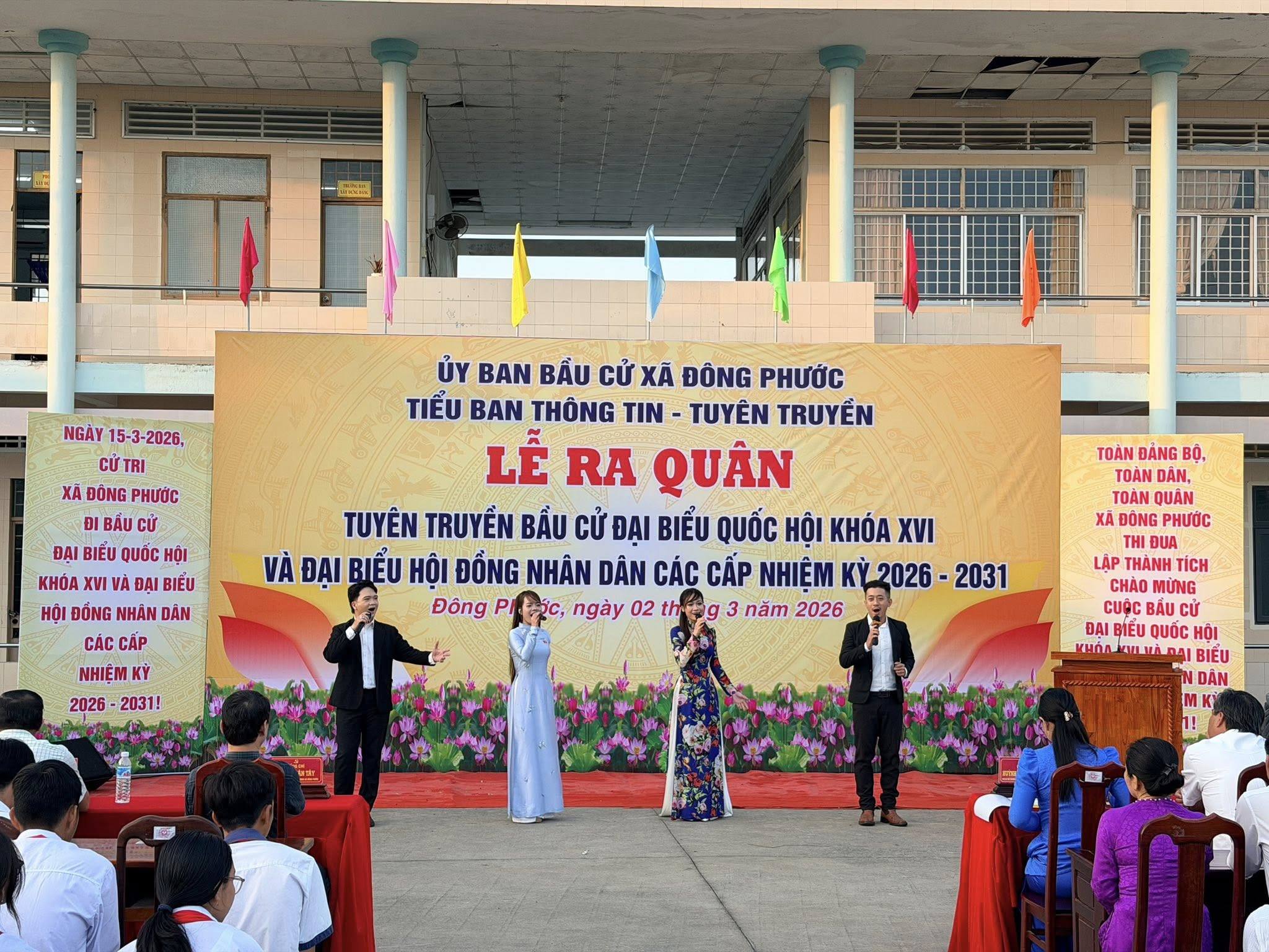Xã Đông Phước ra quân tuyên truyền bầu cử đại biểu Quốc hội khóa XVI và đại biểu HĐND các cấp nhiệm kỳ 2026 – 2031