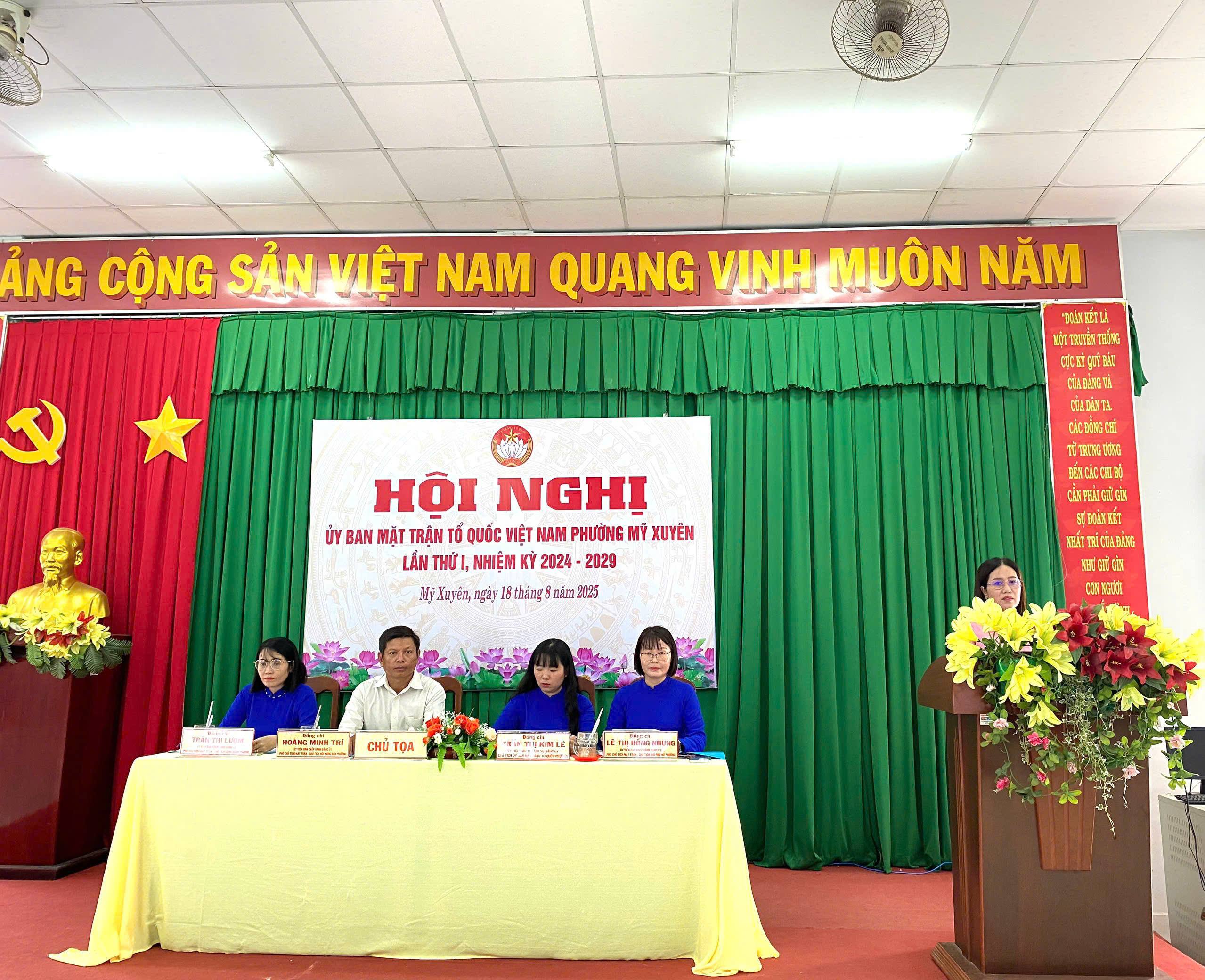 HỘI NGHỊ ỦY BAN MTTQ VIỆT NAM PHƯỜNG MỸ XUYÊN LẦN THỨ I, NHIỆM KỲ 2024 – 2029